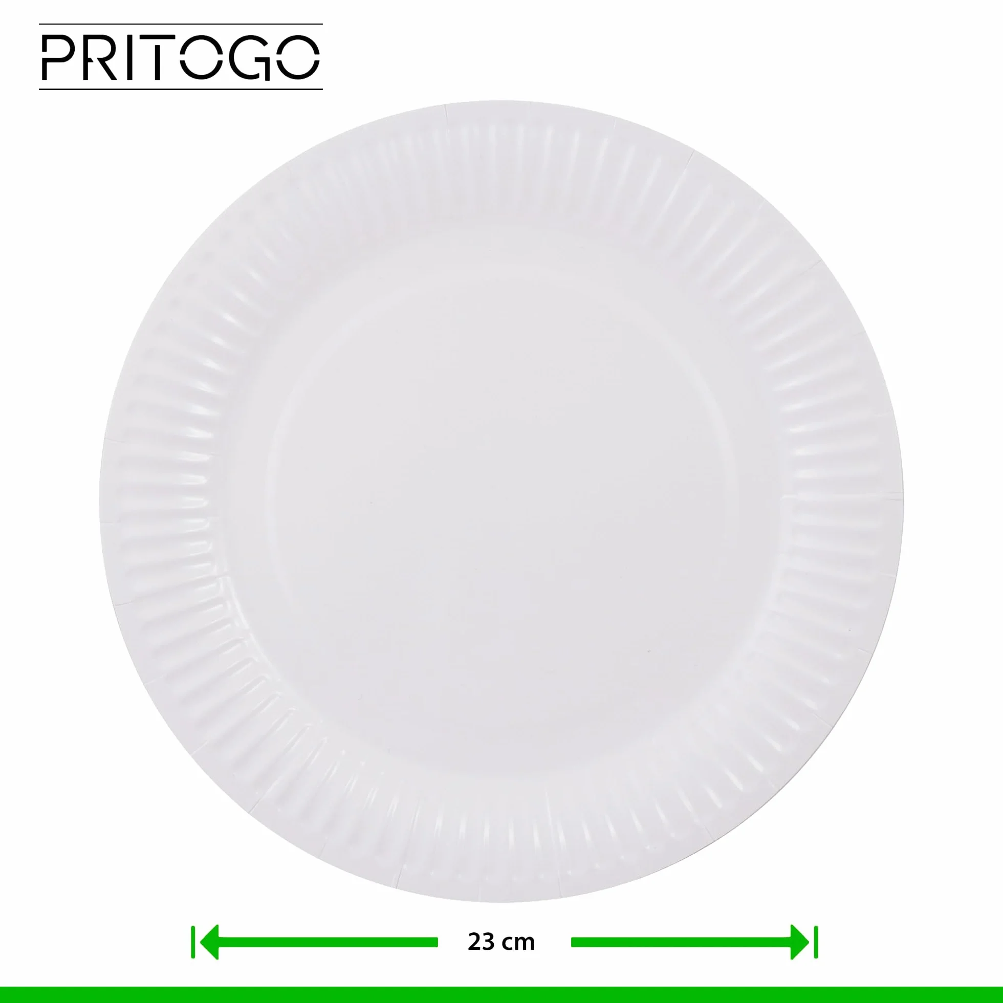 Duże talerze papierowe Ø 23 cm, (50 szt.) 300 g/m² Bardzo wytrzymałe, powlekane, w 100% kompostowalne, białe, okrągłe, wysokiej jakości - przyjazne dla środowiska - talerze jednorazowe