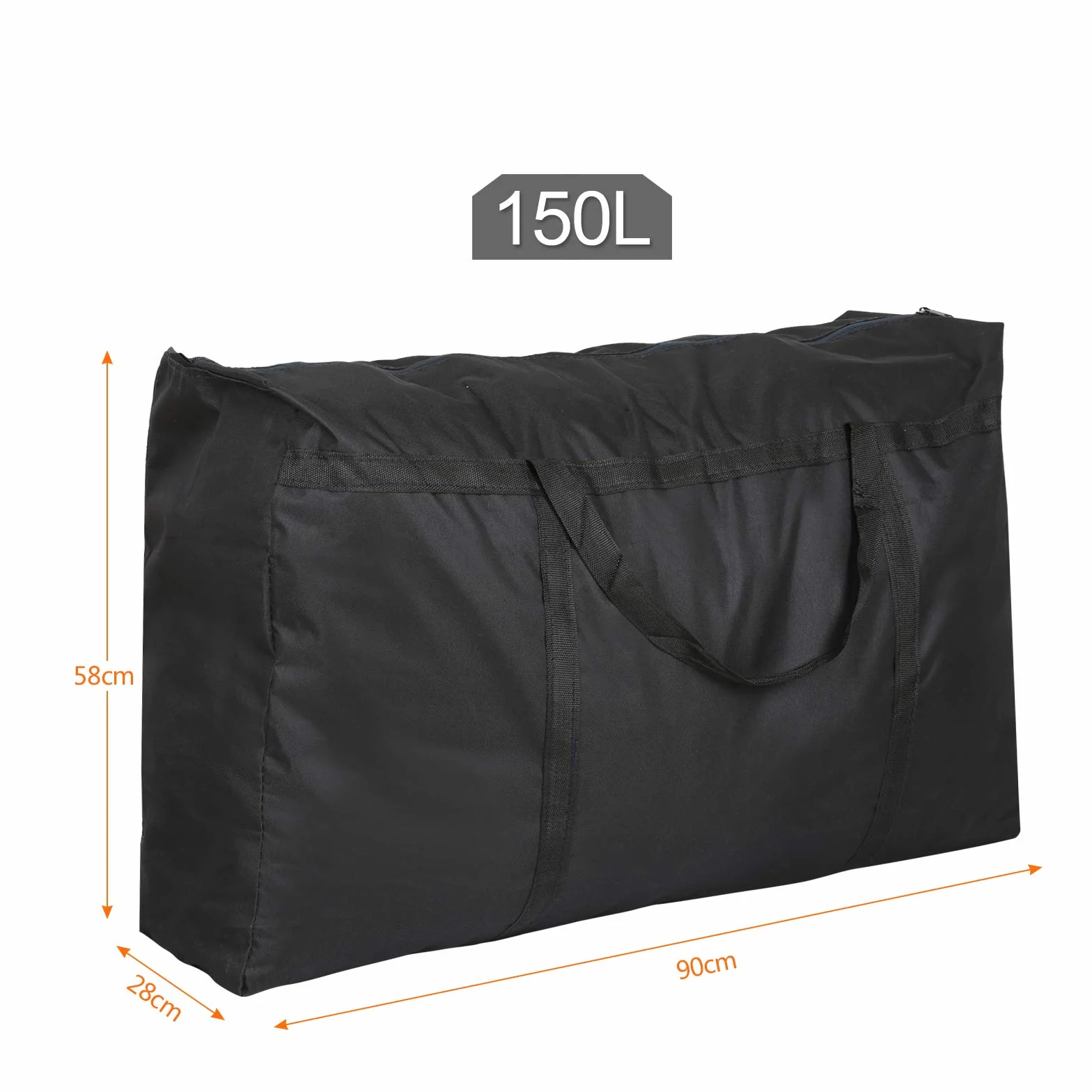 Torba do przechowywania kołder i poduszek 600D Oxford z zamkiem błyskawicznym 90L x 24W x 58H