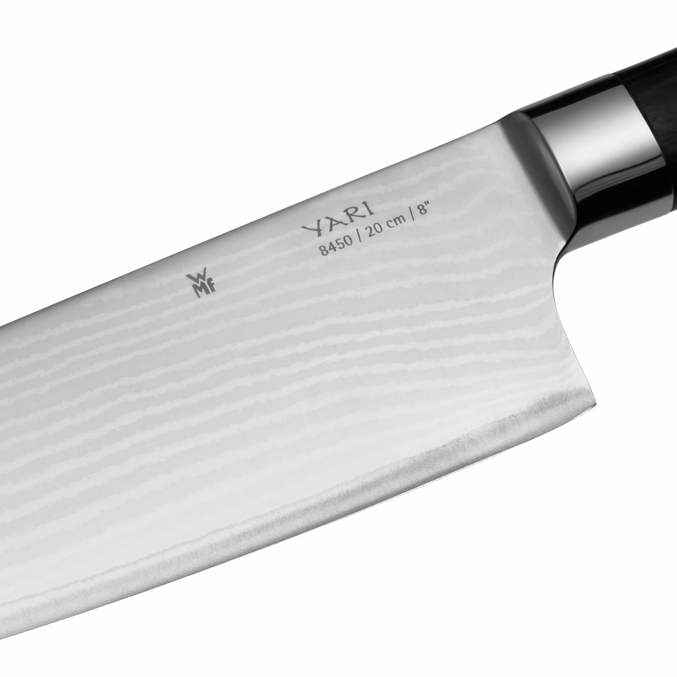 WMF Yari Santoku nóż 31 cm, specjalna japońska stal ostrza, 67 warstw rękojeści z drewna Pakka, ostrze damasceńskie 16,5 cm