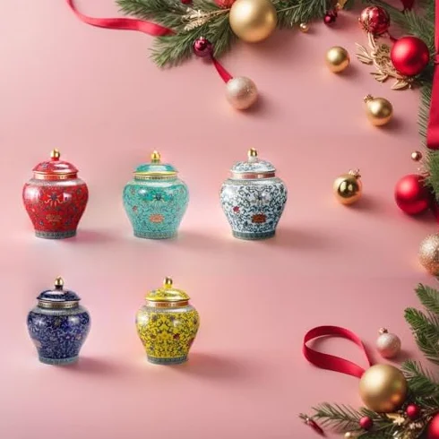 Chinoiserie niebieski słoik imbirowy - porcelanowy dekoracyjny słoik do przechowywania z pokrywką na herbatę suszone owoce płatki śniadaniowe - elegancki niebieski jezioro ceramiczny akcent do