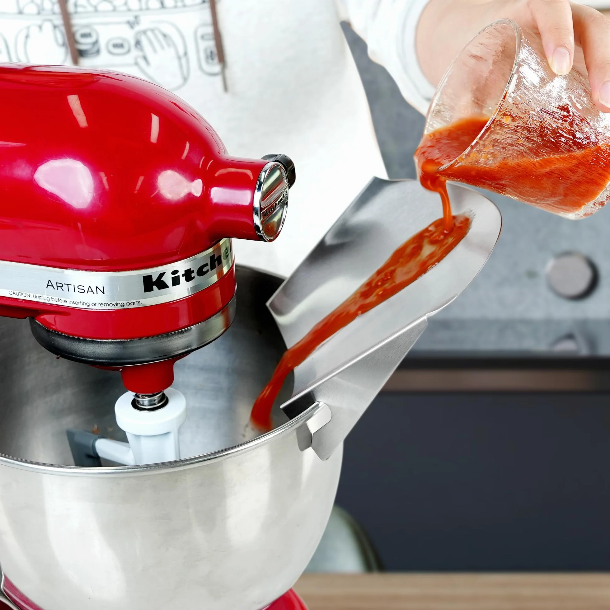 Pomoc w napełnianiu lejka kuchennego – stal nierdzewna do miski do mieszania – zestaw akcesoriów do mocowania makaronu