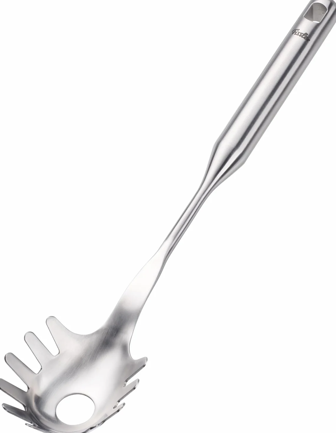 Fissler Essential/łyżka do spaghetti ze stali nierdzewnej (34 cm), duża łyżka do makaronu, z oczkiem do zawieszania, nadaje się do mycia w zmywarce