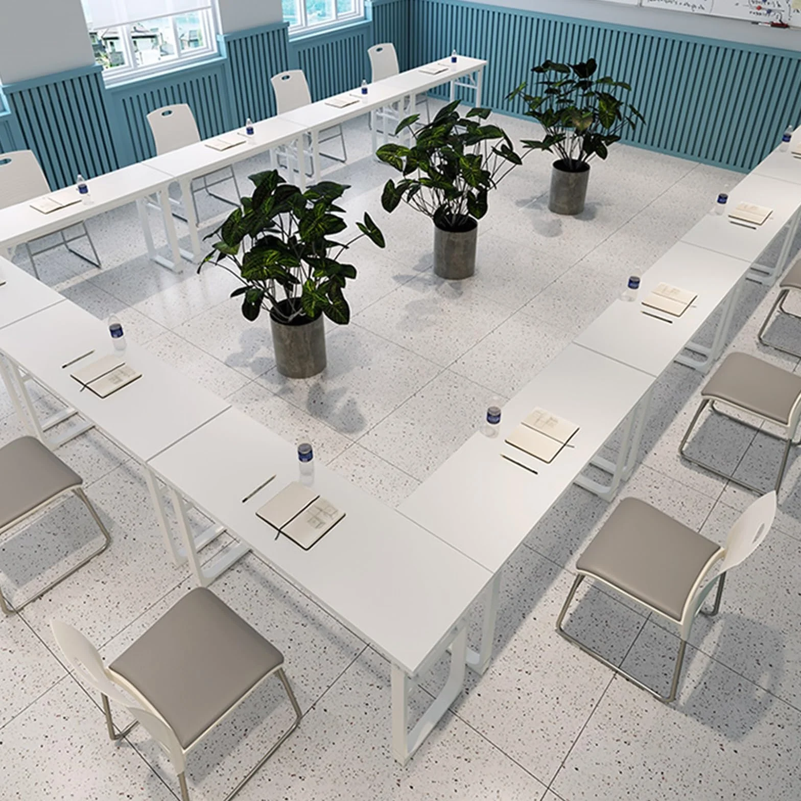 Oszczędność miejsca składany stół konferencyjny nowoczesne biurko komputerowe do nauki pracy i gier w sypialni/salonie nie wymaga montażu (beżowe 180 x 40 cm x 76 cm)