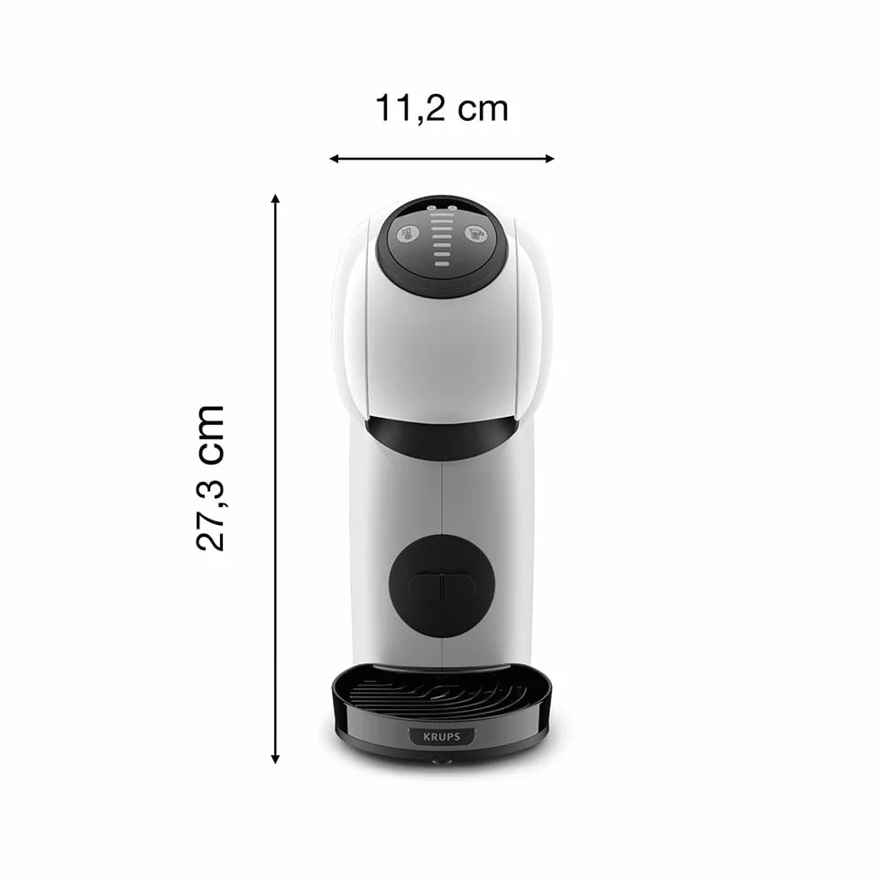 Krups Nescafé Dolce Gusto Genio S, ekspres do kawy na kapsułki do gorących i zimnych napojów, zbiornik na wodę 0,8 l, tryb Eco, Thermoblock, automatyczne wyłączanie, biały, KP2431