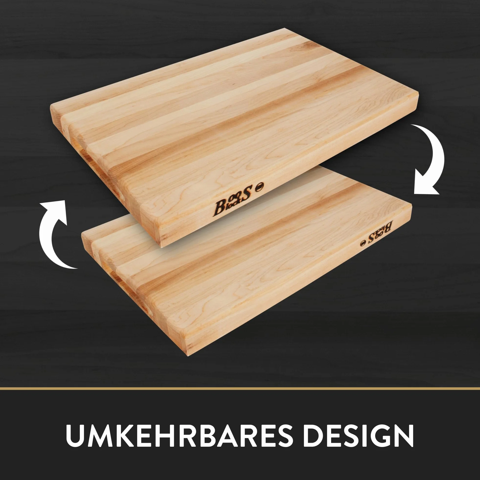 Boos Block Chop-N-Serve – 43 x 30,5 x 2,5 cm – deska uniwersalna – blok do krojenia – klon – deska do serwowania – antybakteryjna deska do krojenia – deska śniadaniowa – deska śniadaniowa – drewniana