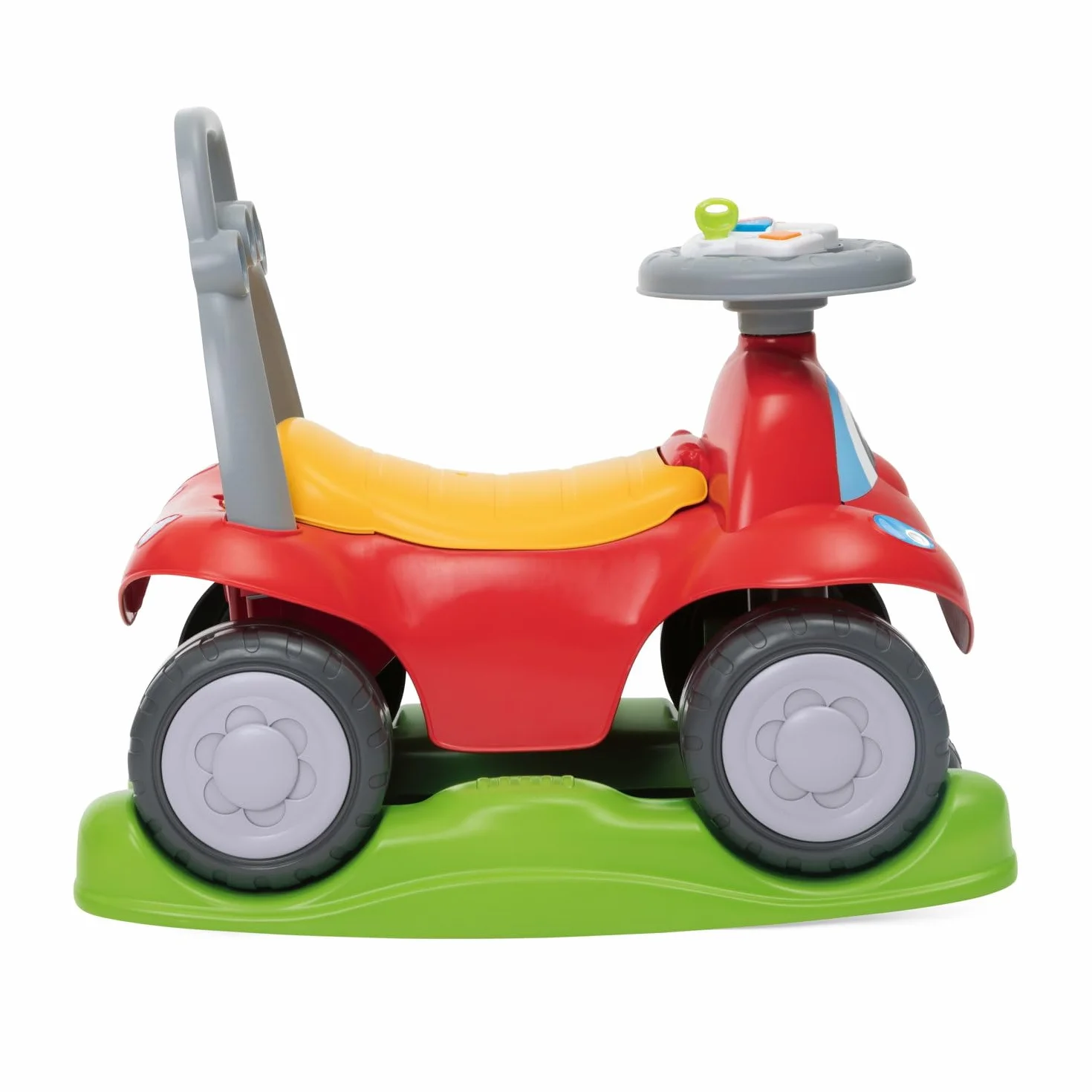 Chicco Jeździk Billy Quattro, Jeździk dla Dzieci, 4 w 1 Tryby Zabawy, Funkcja Kołysania, Elektroniczny Moduł Kierownicy ze Światłami i Dźwiękami, 9-36 miesięcy