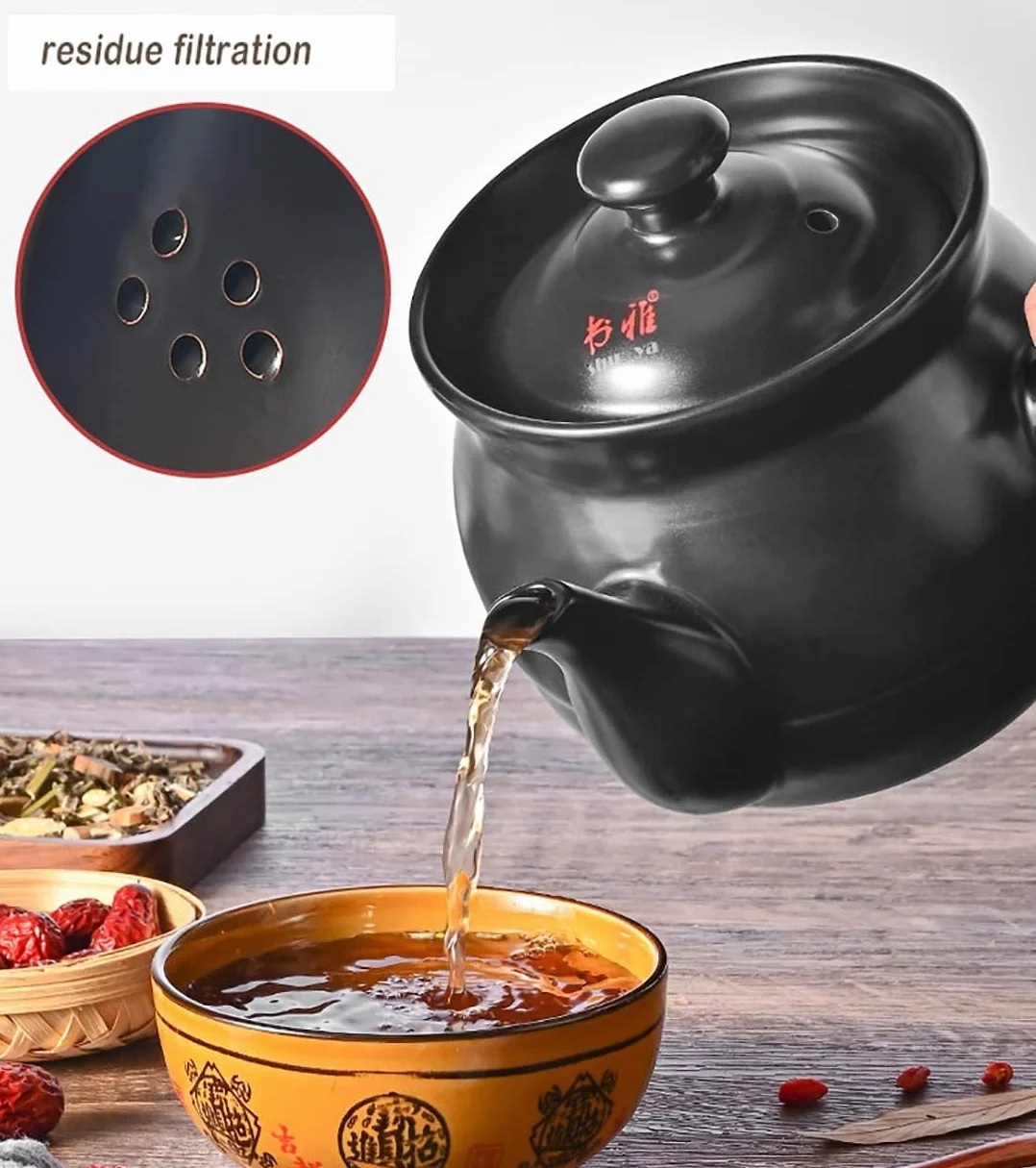 Ceramiczny garnek do zapiekanek, wysokotemperaturowy porcelanowy garnek do gulaszu, 3 l garnek zdrowotny do tradycyjnej medycyny chińskiej