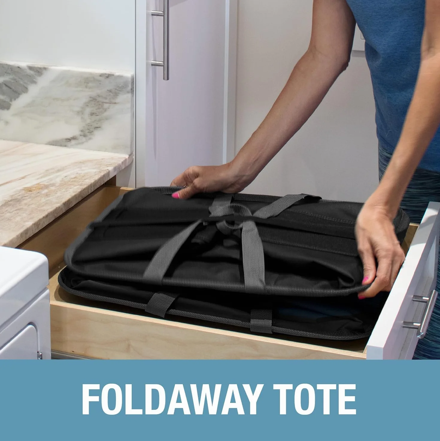 CleverMade składany kosz na ubrania, duży składany kosz na ubrania, torba na szelki, torba do noszenia na co dzień, XL Pop-Up Caddy z uchwytami, kremowy/grafitowy, 2 sztuki