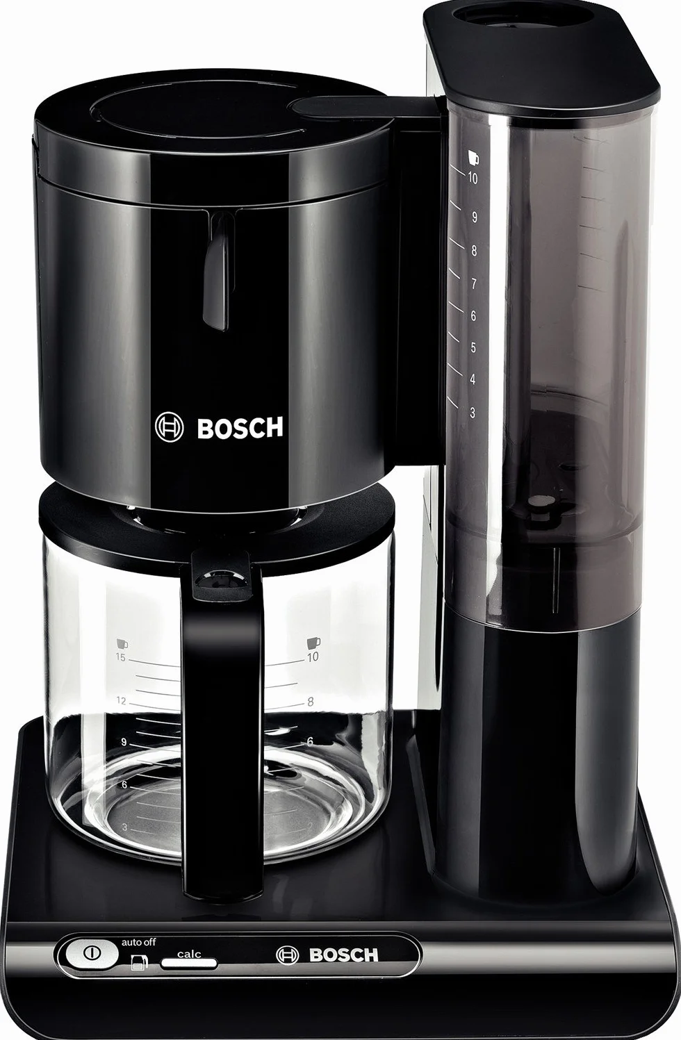 Bosch Styline TKA8013 przelewowy ekspres do kawy, czujnik aromatu, szklany dzbanek chroniący przed aromatem 1,25 l, na 10-15 filiżanek, automatyczne wyłączanie, system odkamieniania, blokada kapania,