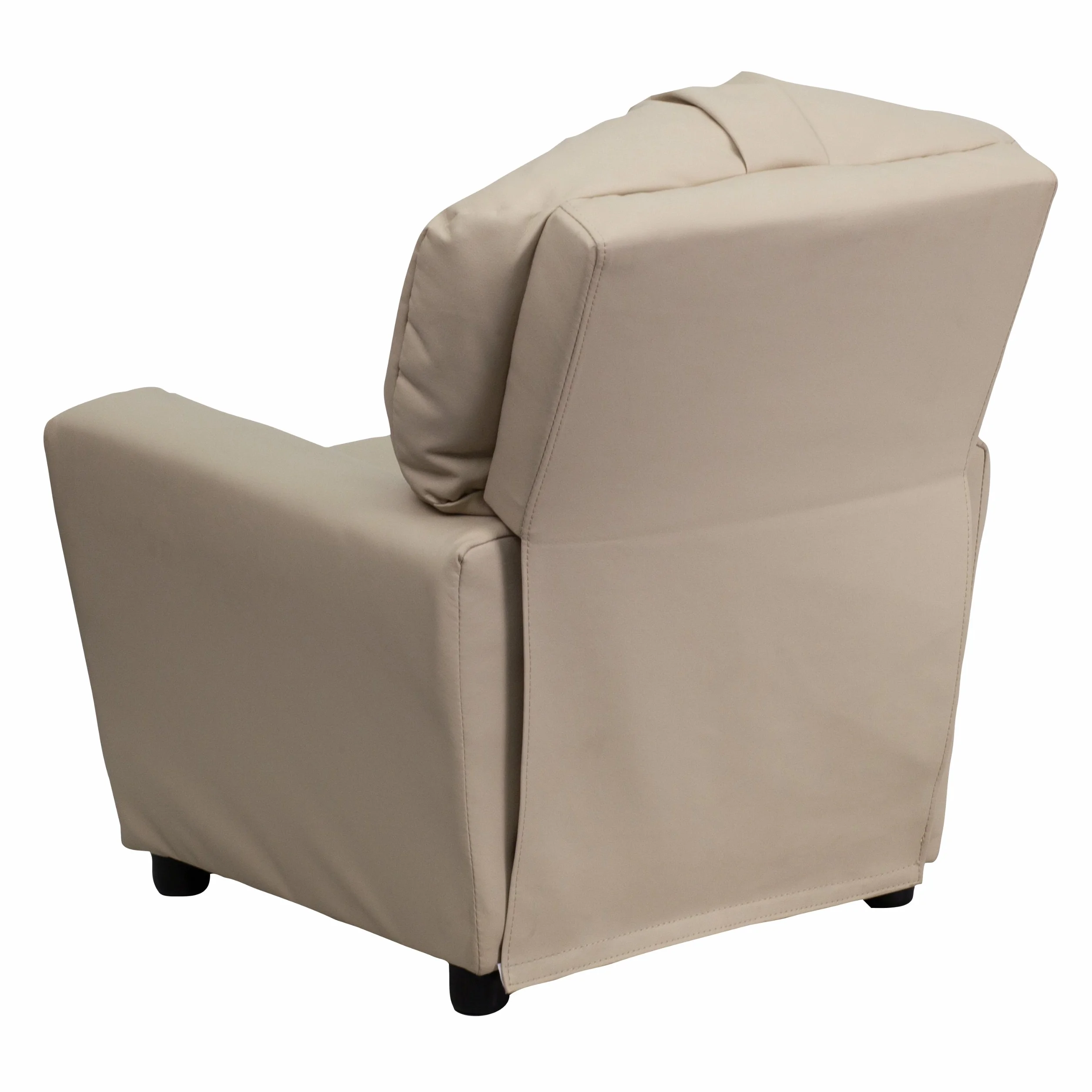 Flash Furniture Współczesny leżak dziecięcy z uchwytem na kubki, drewno, beżowy winyl, 66,04 x 53,34 x 53,34 cm