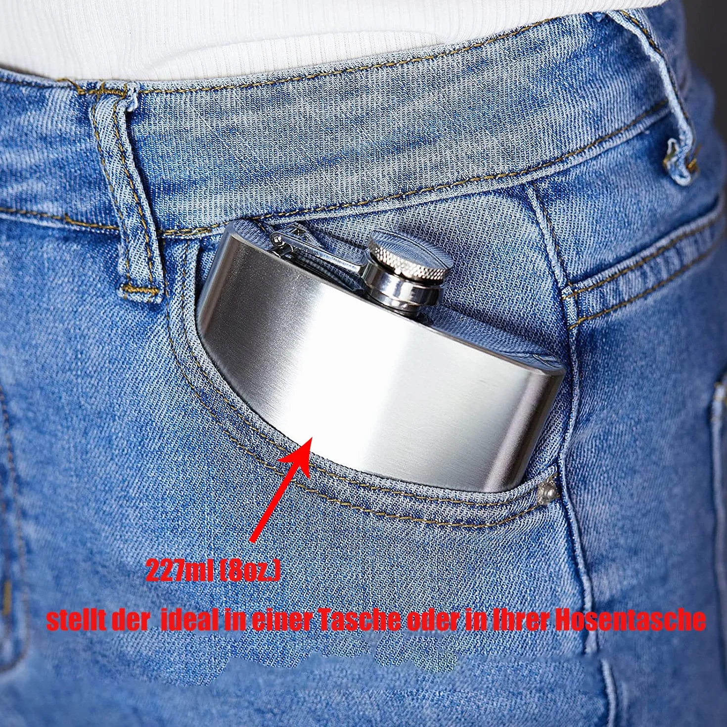 LATRAT 2 x piersiówka i lejek, 8 oz.227 ml, outdoorowa piersiówka na wędrówki, wesele, kemping, wspinaczkę, piknik