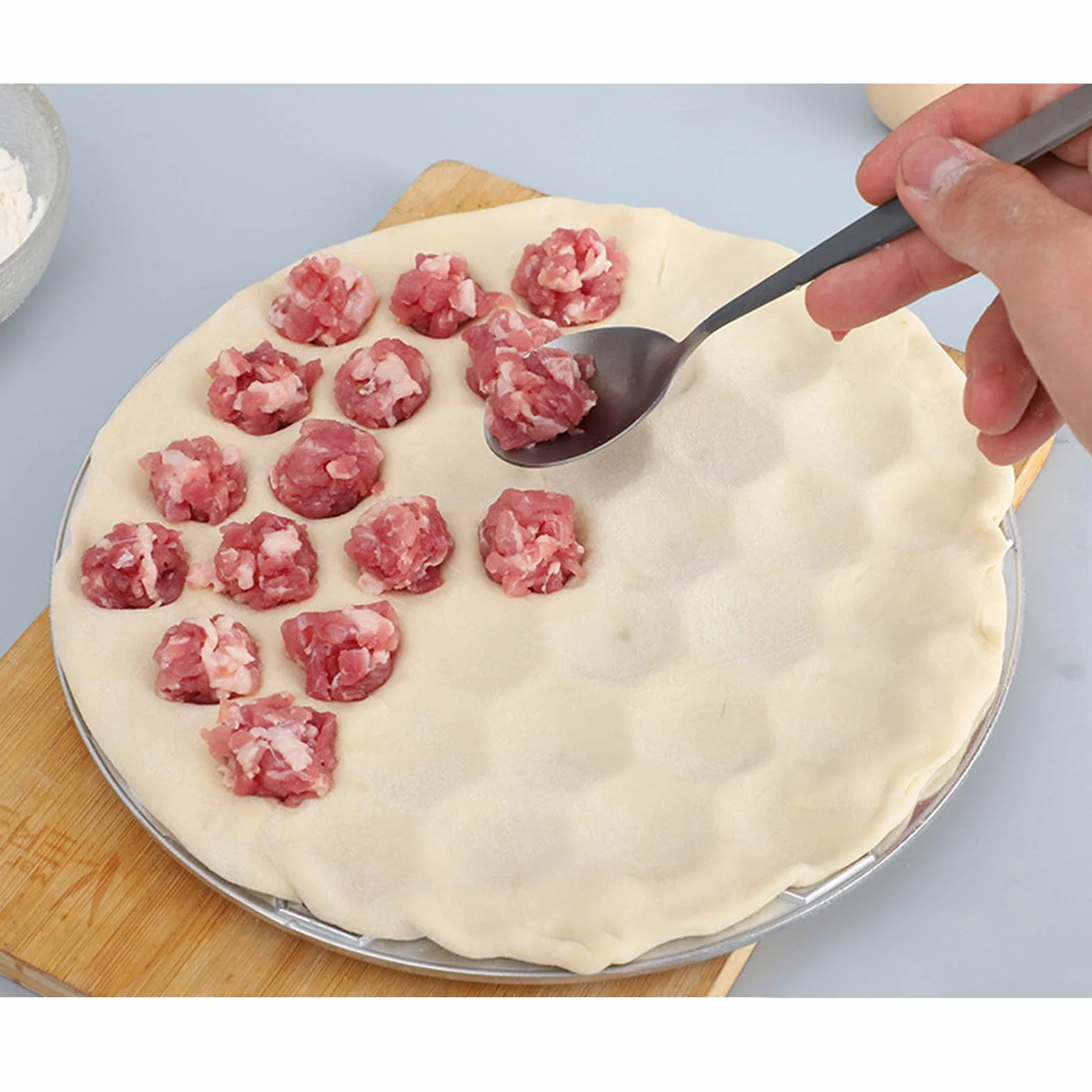Foremka do wykrawania pierogów, ravioli, 37 otworów, forma do wykrawania pierogów, okrągła forma do ravioli, do robienia pierogów, do gotowania i pieczenia