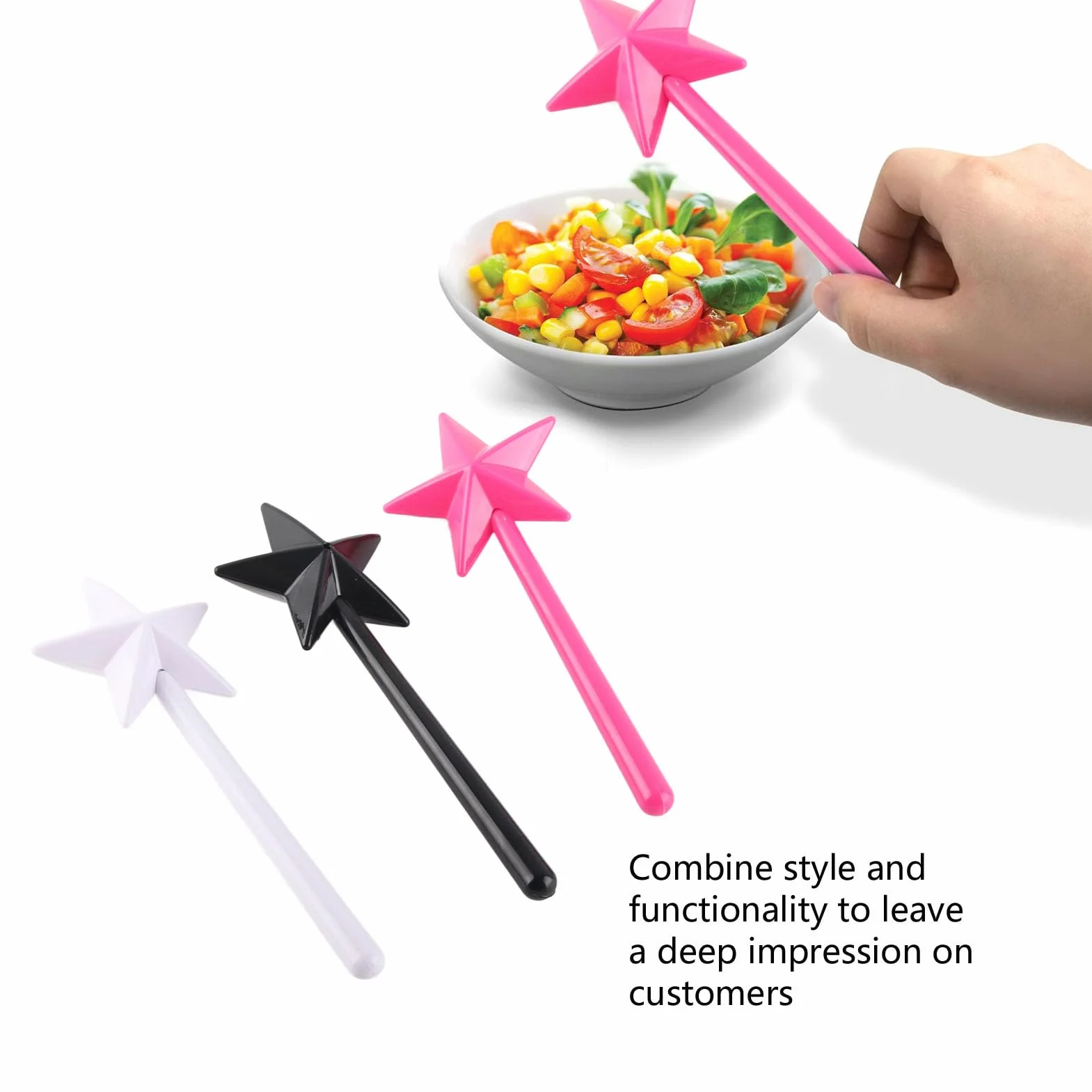 3 szt. Magiczna Różdżka Solniczki i Pieprzniczki Różdżka do Różowego Czarnego Białego Accessori Stick Star Śliczny Dozownik Przyprawa Solniczki