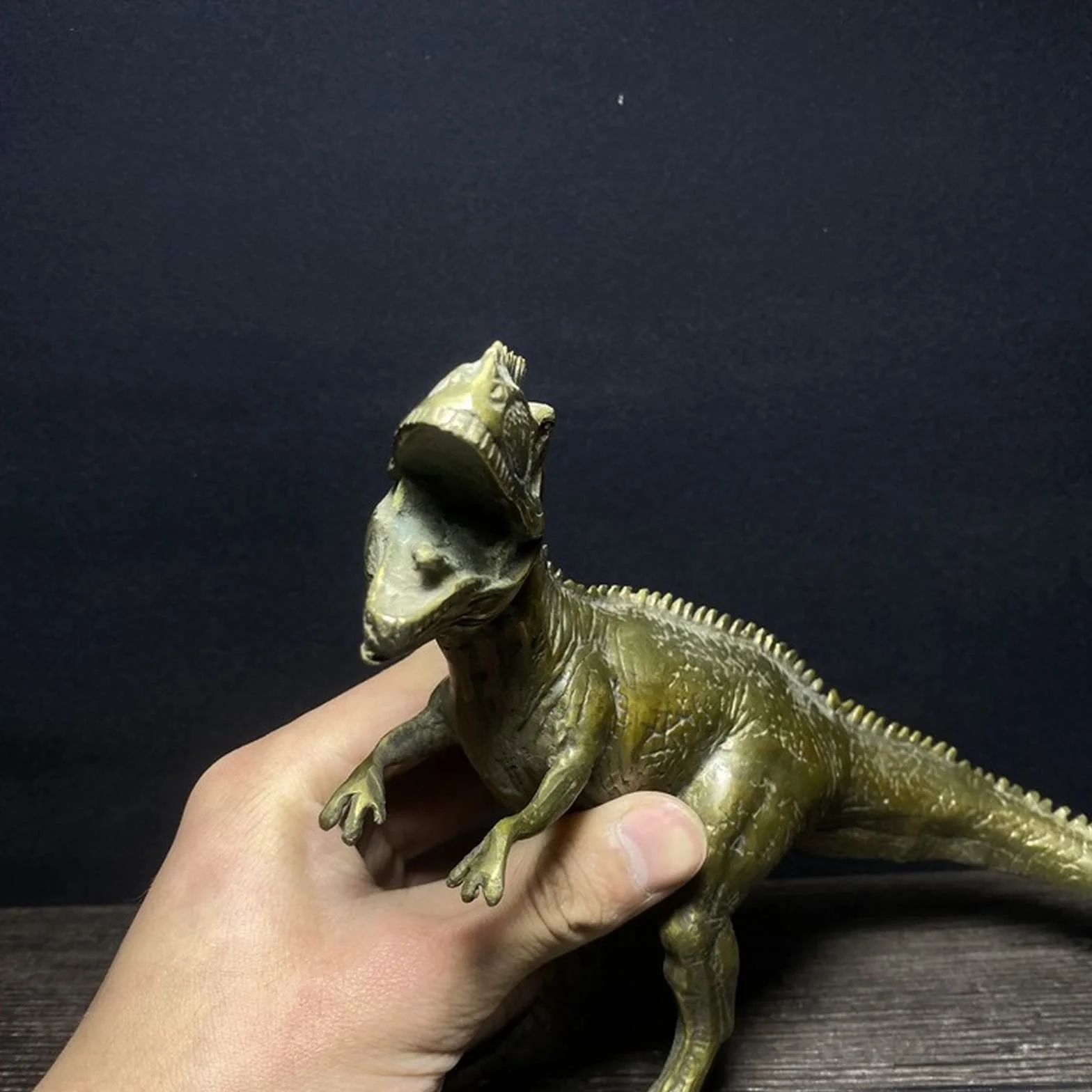 Figurka Tyranozaura Rexa z litej miedzi, mosiężny model dinozaura statuetka dom nauka biurko bar chłodziarka do wina stolik kawowy ozdoba samochodu
