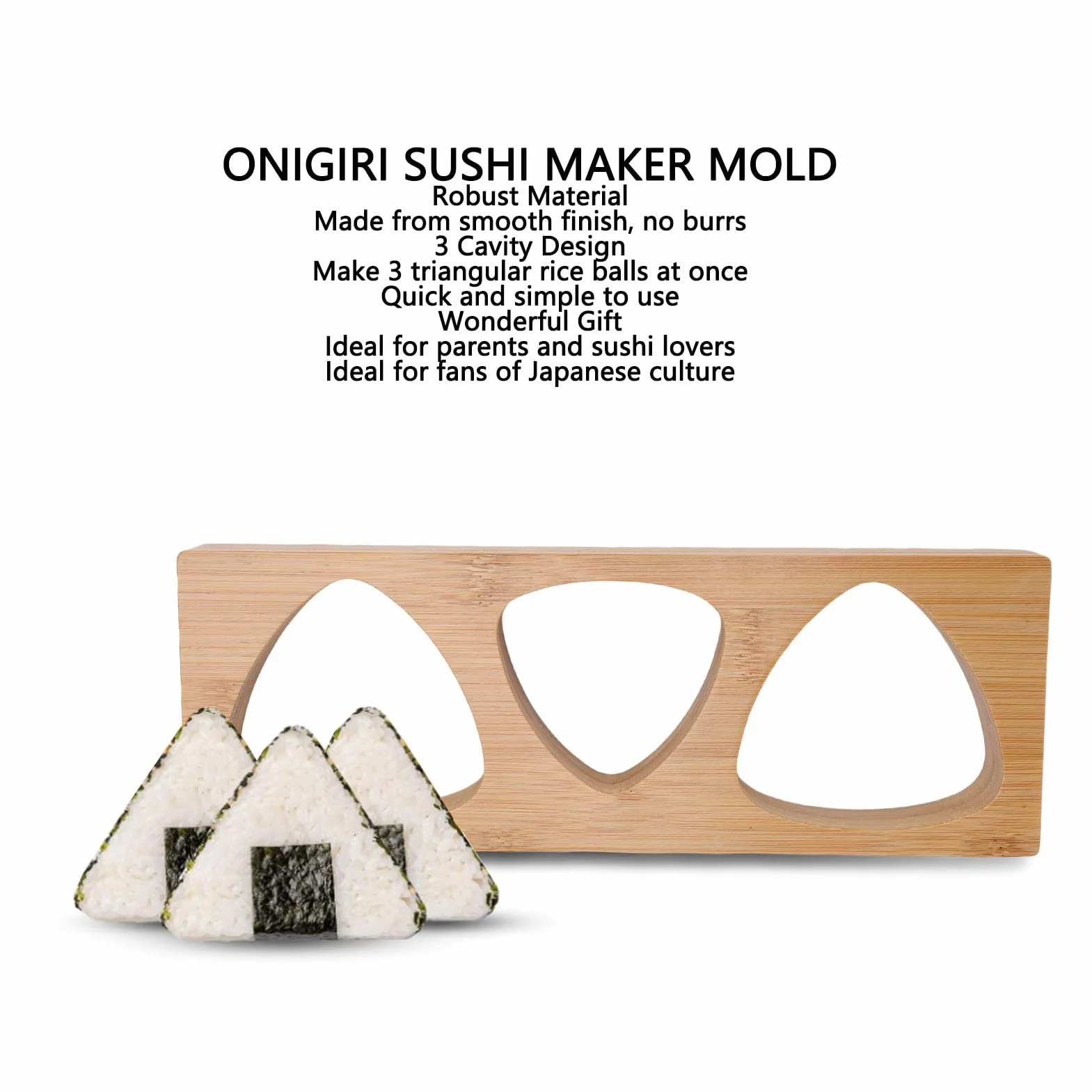 Forma Onigiri, 3-wnękowa Maszyna do Formowania Ryżu Musubi Press, Narzędzie do Robienia Sushi, Trójkątna Forma do Kulek Ryżowych, do Domowego Majsterkowania