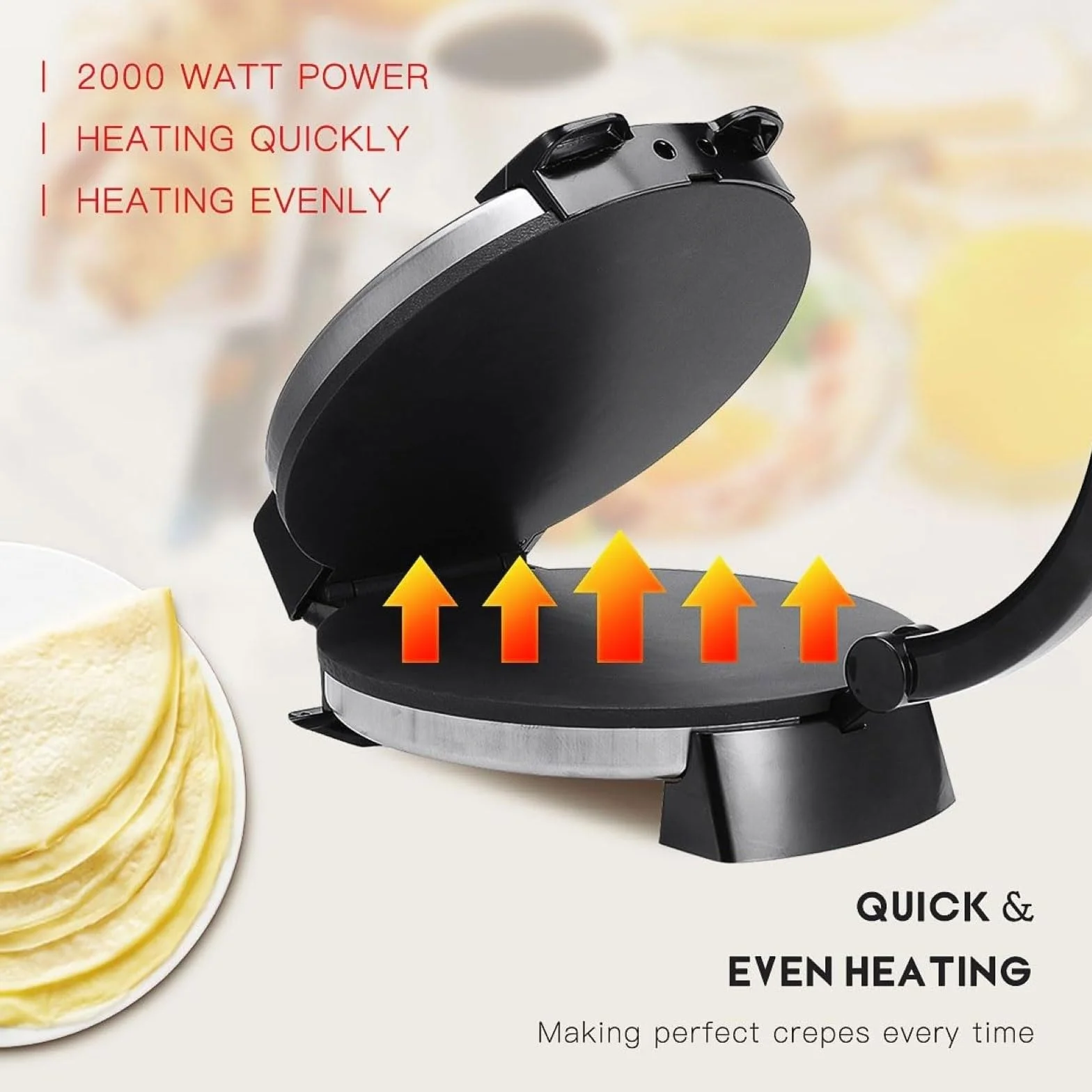 10-Calowa Elektryczna Maszynka Do Roti, Elektryczna Maszynka Do Chapati, Nieprzywierająca, Automatyczna Maszyna Do Smażenia Roti Z Regulowaną Temperaturą, Płyta Kuchenna, Dwustronne Ogrzewanie