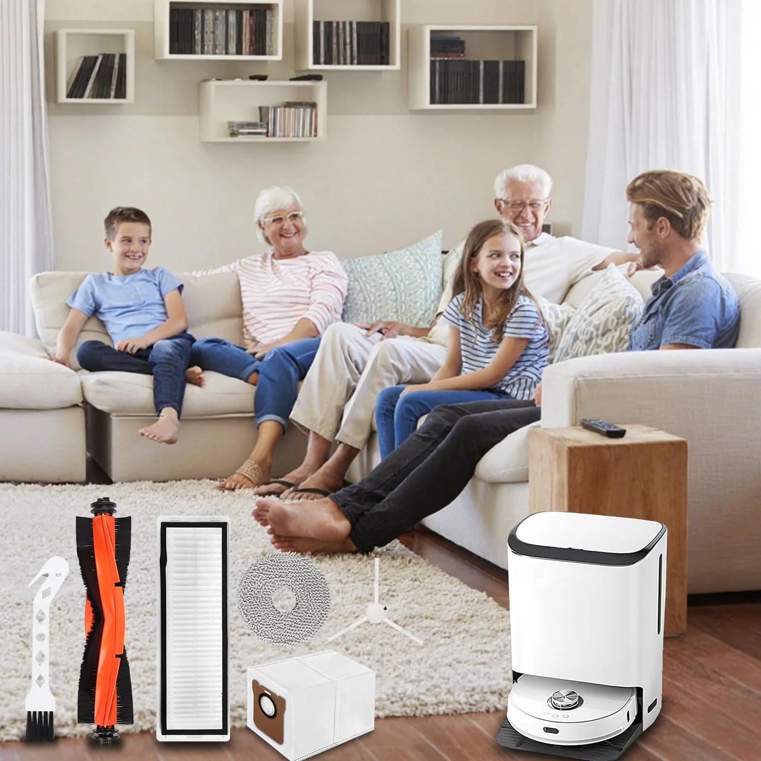 USHOP 18-częściowy zestaw akcesoriów do Xiaomi Robot Vacuum X20+/ X10+ Dreame S10 / L10s Ultra robot odkurzający