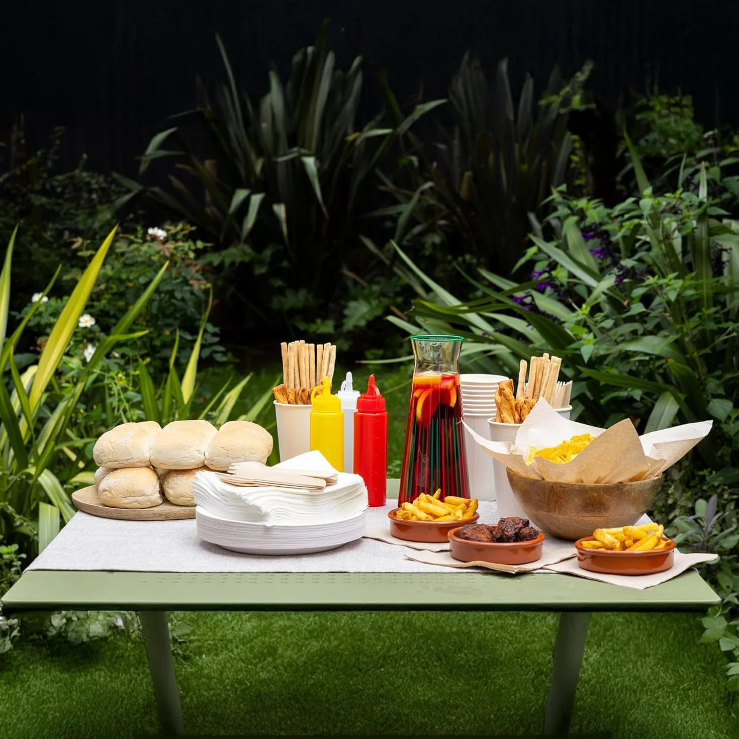 Table Kind 150 x biodegradowalne drewniane sztućce, noże, widelce, łyżki, urodziny, Boże Narodzenie, kemping, piknik lub grill, catering, przybory kuchenne 17 cm