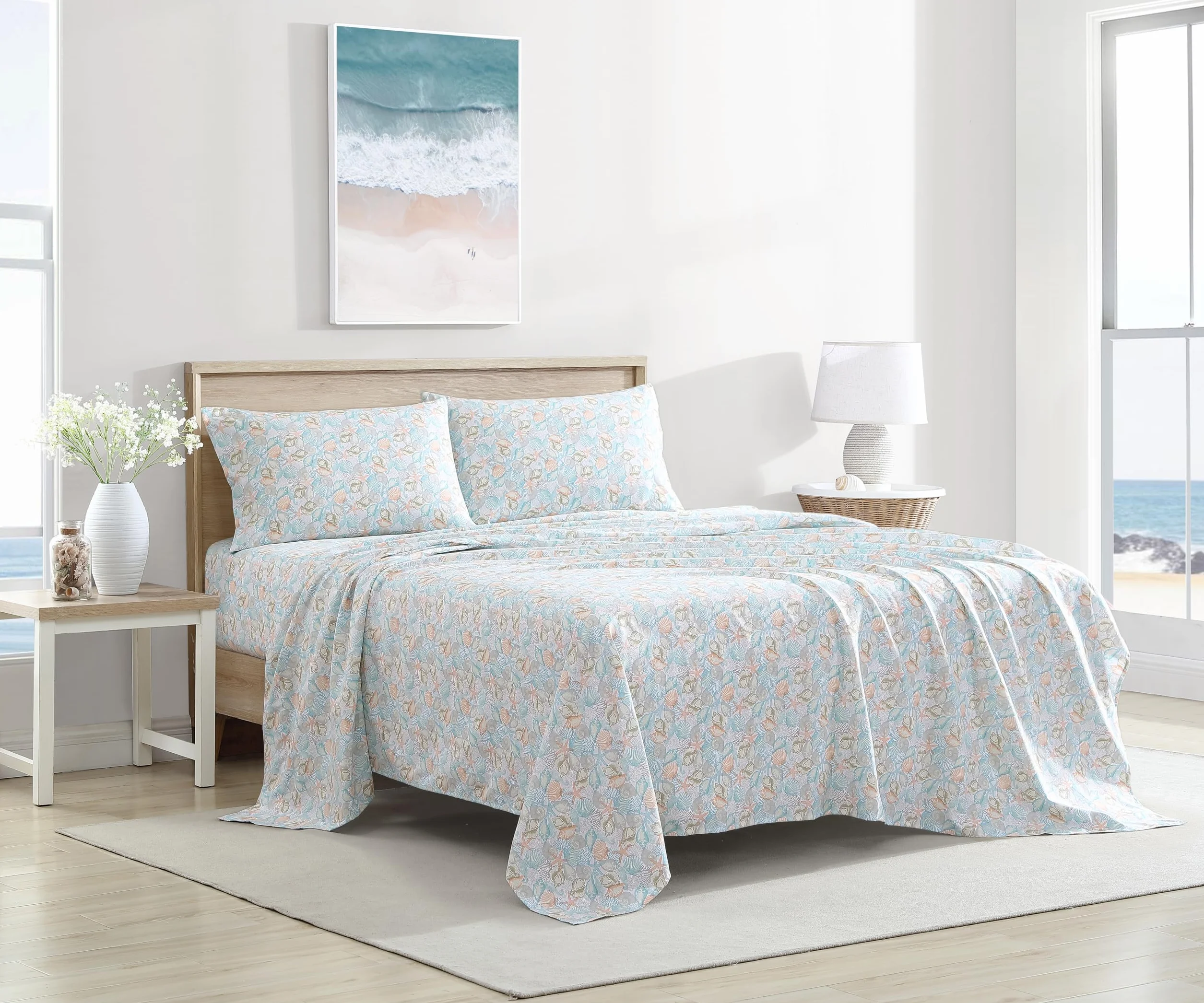 Elite Home Products Miękki Hotel Coastal Zestaw arkuszy z mikrofibry