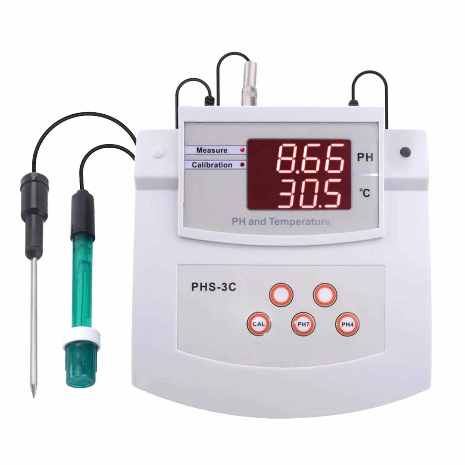 Cyfrowy miernik PH PHS-3C Dokładność 0,01 Automatyczna kalibracja Pulpit Tester temperatury/pH z analizatorem jakości wody ATC do akwariów laboratoryjnych