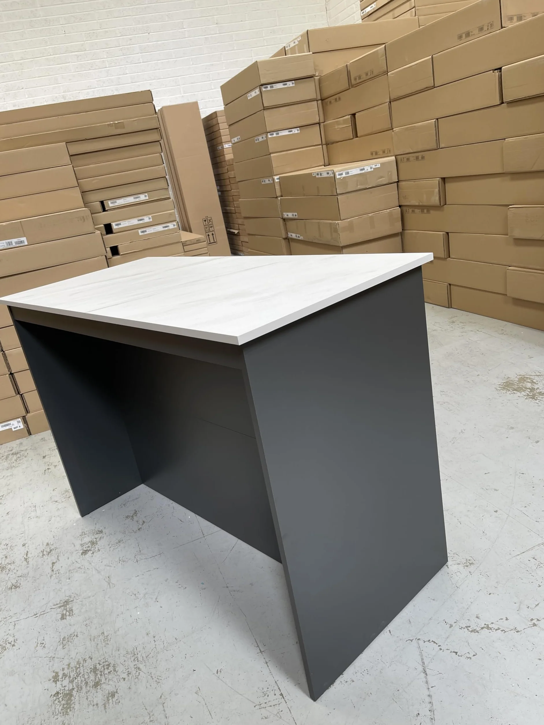 Furneo Kitchen Island Wyspa kuchenna grafit i bialy marmur KI02