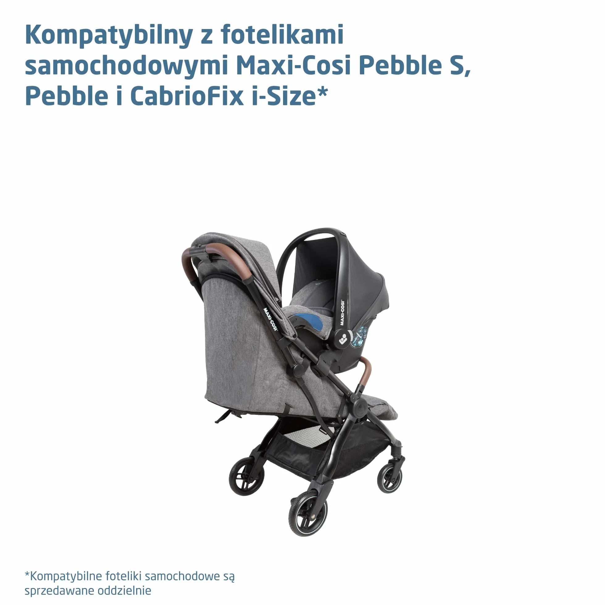 Maxi-Cosi Eva3 Wózek, 0-4 Lat, 0-22 Kg, Lekki i Kompaktowy Wózek dla Niemowląt, Rozkładanie do Pozycji Leżącej, 3 Ustawienia Odchylenia, Automatyczne Rozkładanie, Pasek, Select Grey