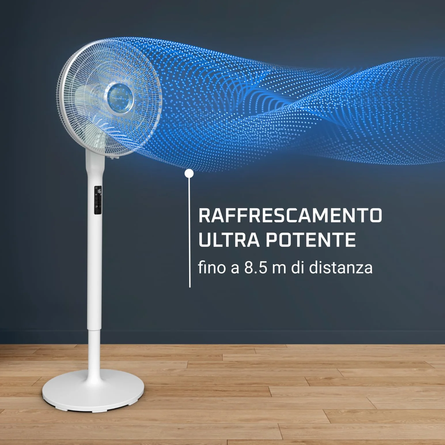 Rowenta Turbo Silence Extreme +, wentylator stojący, 16 prędkości, 3 tryby automatyczne, cichy wentylator z technologią Effitech, oscylacja 120 stopni, regulowana wysokość, VU5890