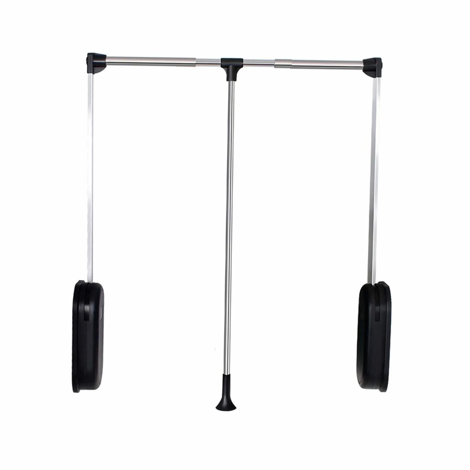 Zaneleżna pręta ubrania, wytrzymałowy stalowy wieszak (pojemność 12 kg) do oszczędności przestrzeni, automatyczny zwrot, regulowany 51-66 cm garderoby Nizer LWX