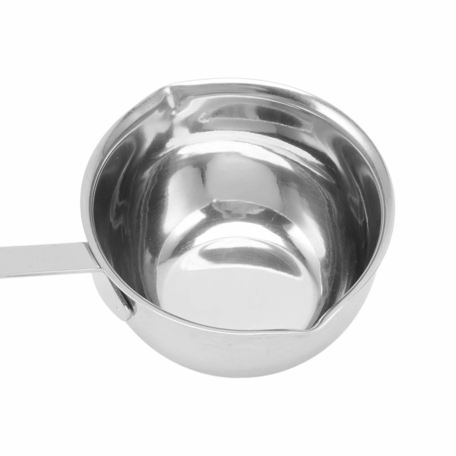 Podgrzewacz do masła, indukcyjne ogrzewanie dolne równomiernie podwójna wylewka ze stali nierdzewnej garnek do mleka odporny na rdzę przedłużony uchwyt tygiel do topienia masła(300ML)