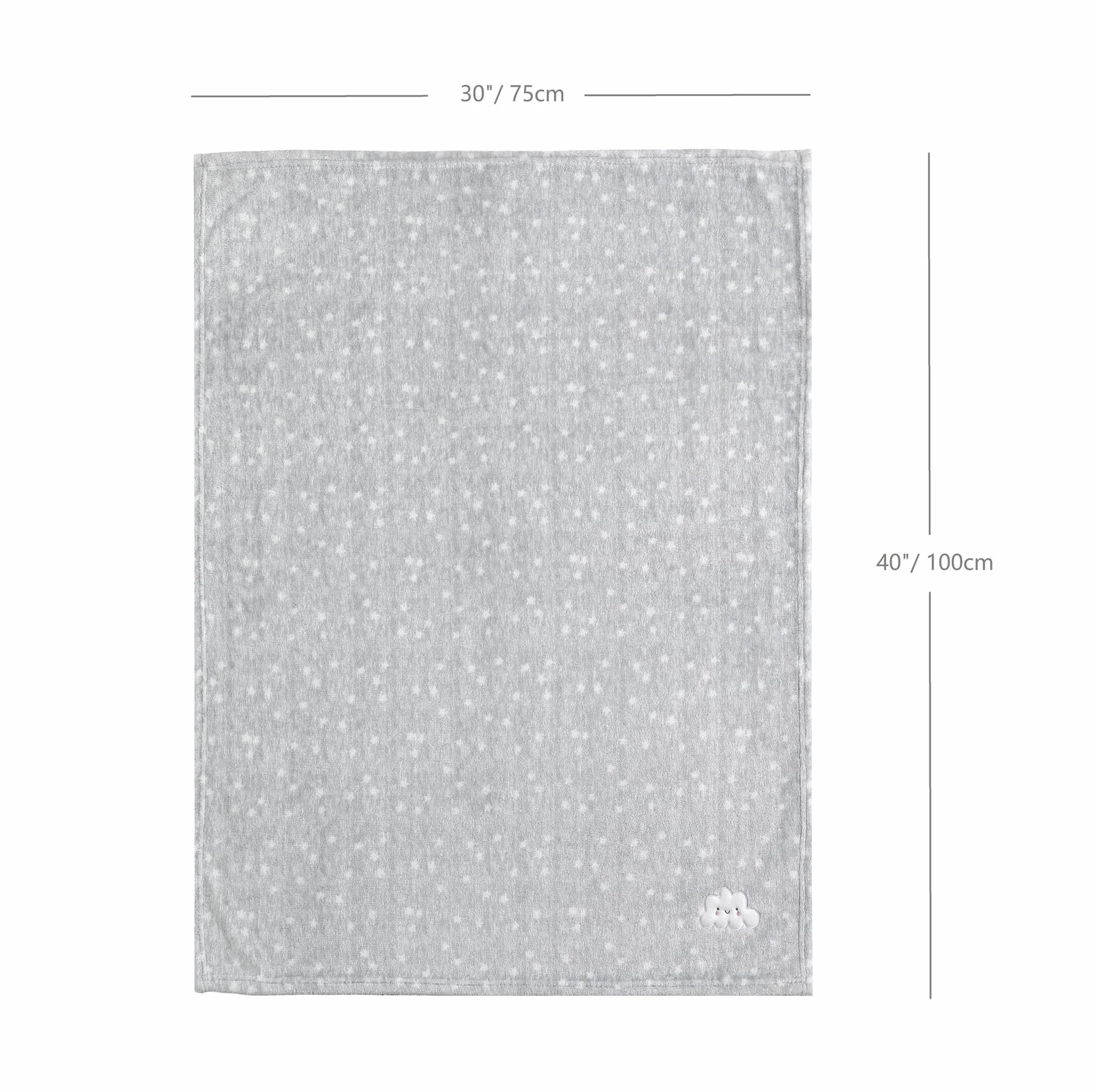 CREVENT Mały puszysty ciepły kocyk dla chłopca i dziewczynki Łóżeczko dziecięce Wózek dziecięcy (75cmX100cm Grey Cloud)