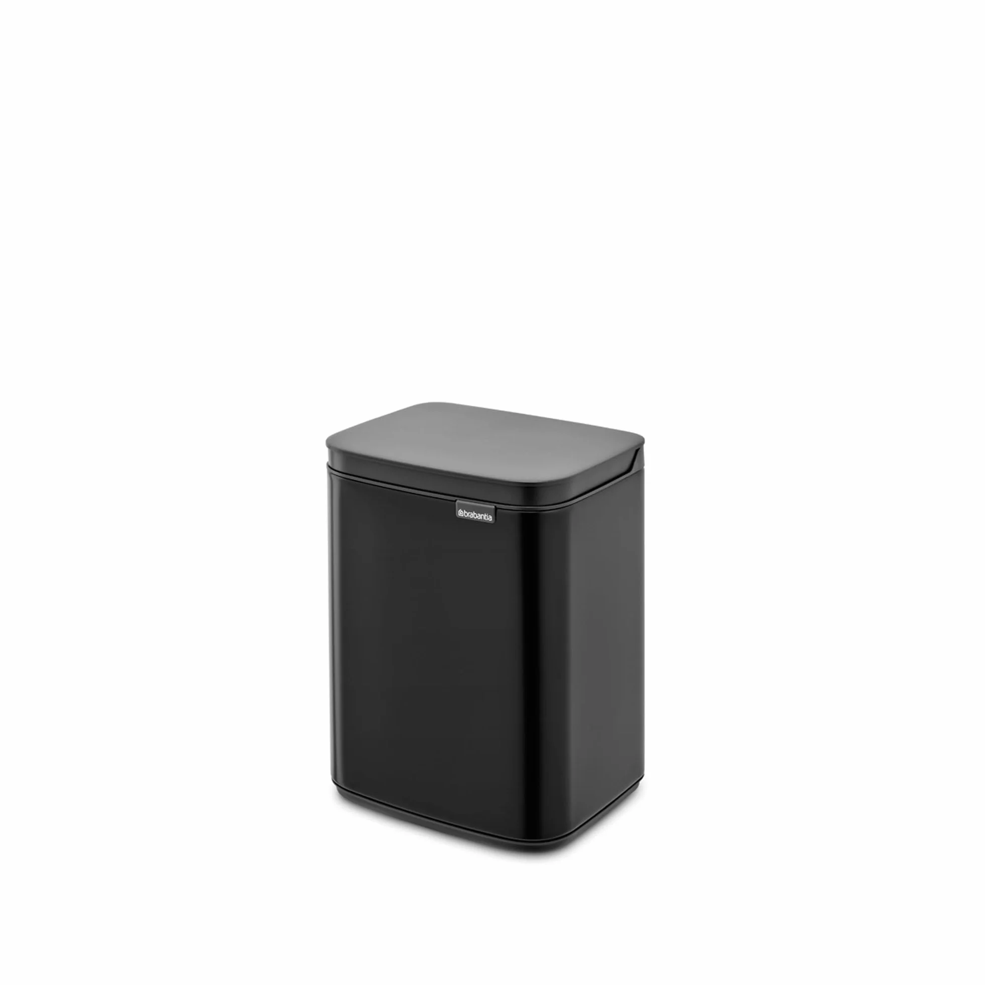 Brabantia - Kosz na śmieci Bo 4L - Mały i stylowy - Łatwe otwieranie i delikatne zamykanie - Kosz na Odpadki Higieniczny - Do montażu na ścianie - Do łazienki, toalety, sypialni - Matt Black