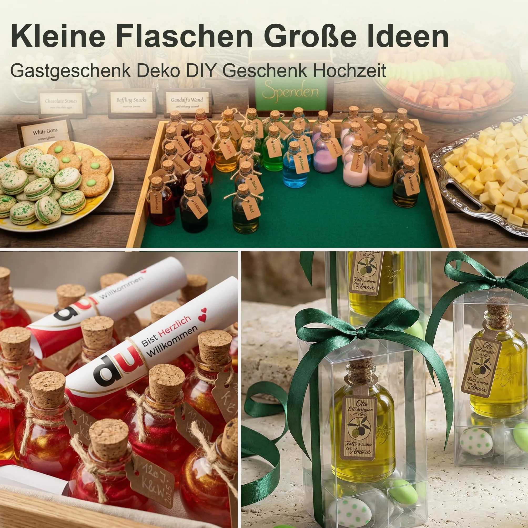 Mini butelki szklane 100 ml z korkiem, 25 sztuk, małe butelki do napełniania, szklana butelka Mini-TR, przezroczyste butelki na likier, 25 x 100 ml