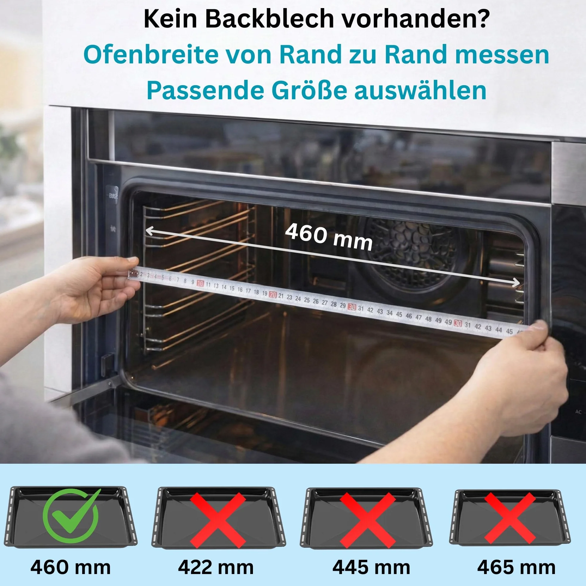 ICQN Zestaw blach do pieczenia, 460 x 370 x 30 mm, pasuje do Bosch Neff Constructa, 2 emaliowane patelnie do piekarnika, odporne na zarysowania i bez różu, 46 x 37 cm
