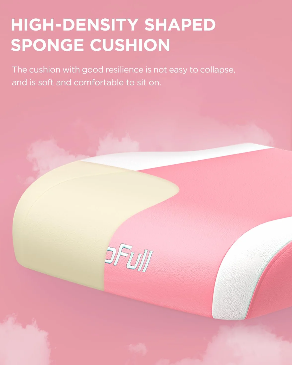 AutoFull Ergonomiczne Krzesło do Gier Skóra PU Wysokie Oparcie Kawaii z Uszami Królika