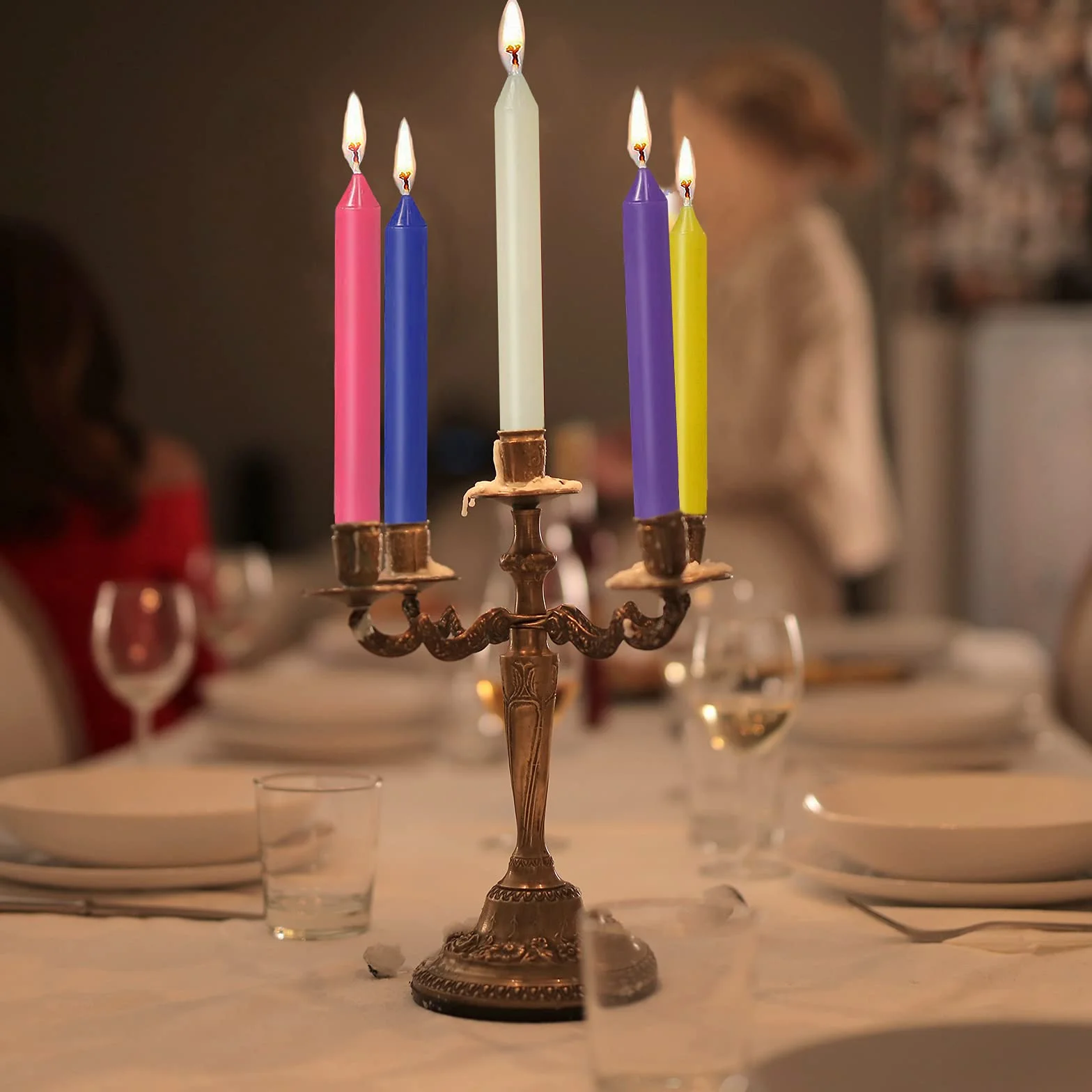 Candle 100 małych świec Dripless, świece do chimes, magii, społeczności, na urodziny, bankiet, rytuały, dekoracja imprezowa (10 kolorów), z wypalaniem bez pozostawiania śladów