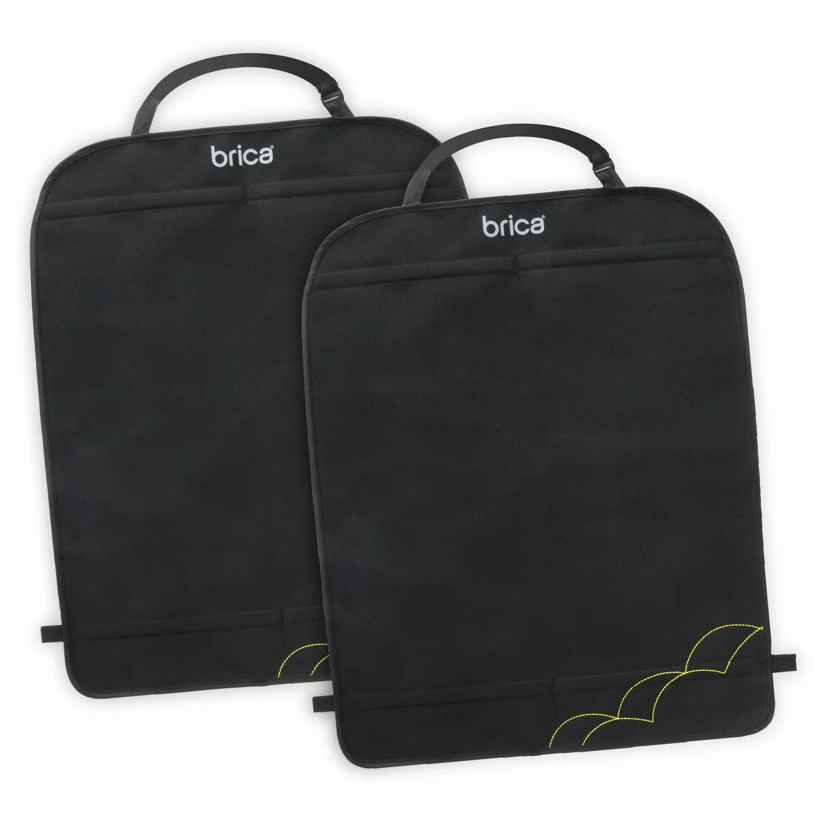 Brica by Munchkin Deluxe bardzo duże maty do ochrony przed kopaniem foteli samochodowych, chronią przed zarysowaniami, wilgocią i brudem, czarne, opakowanie 2 szt