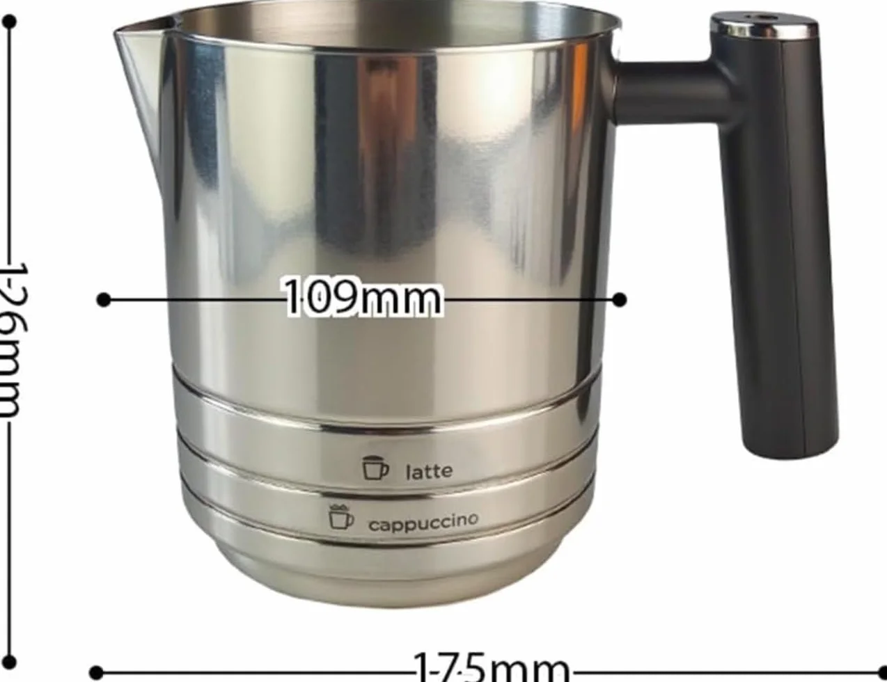 Kubek do spieniania mleka do kawy Ninja-ES701, wymienny komponent mieszający do ekspresów do espresso, dzbanek do spieniania mleka ze stali nierdzewnej, srebrny