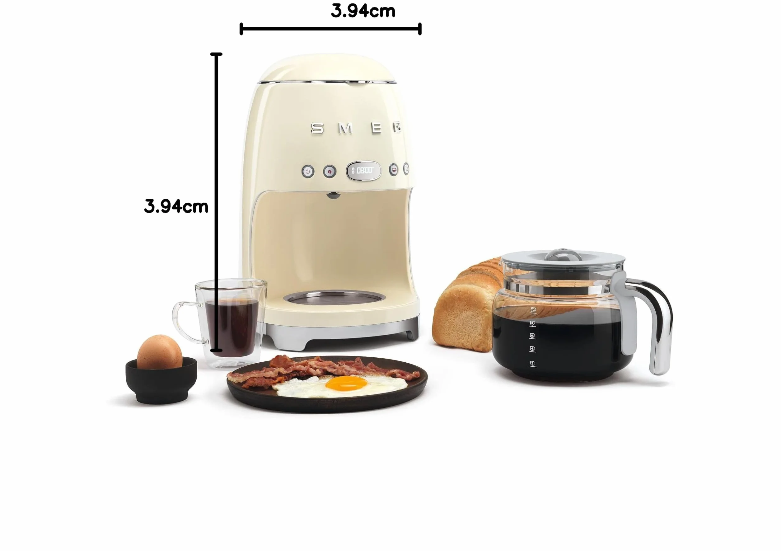 Smeg DCGC01 zamiennik 10 filiżanek do kawy – szklany dzbanek do kawy DCF02 Drip Ekspres do kawy