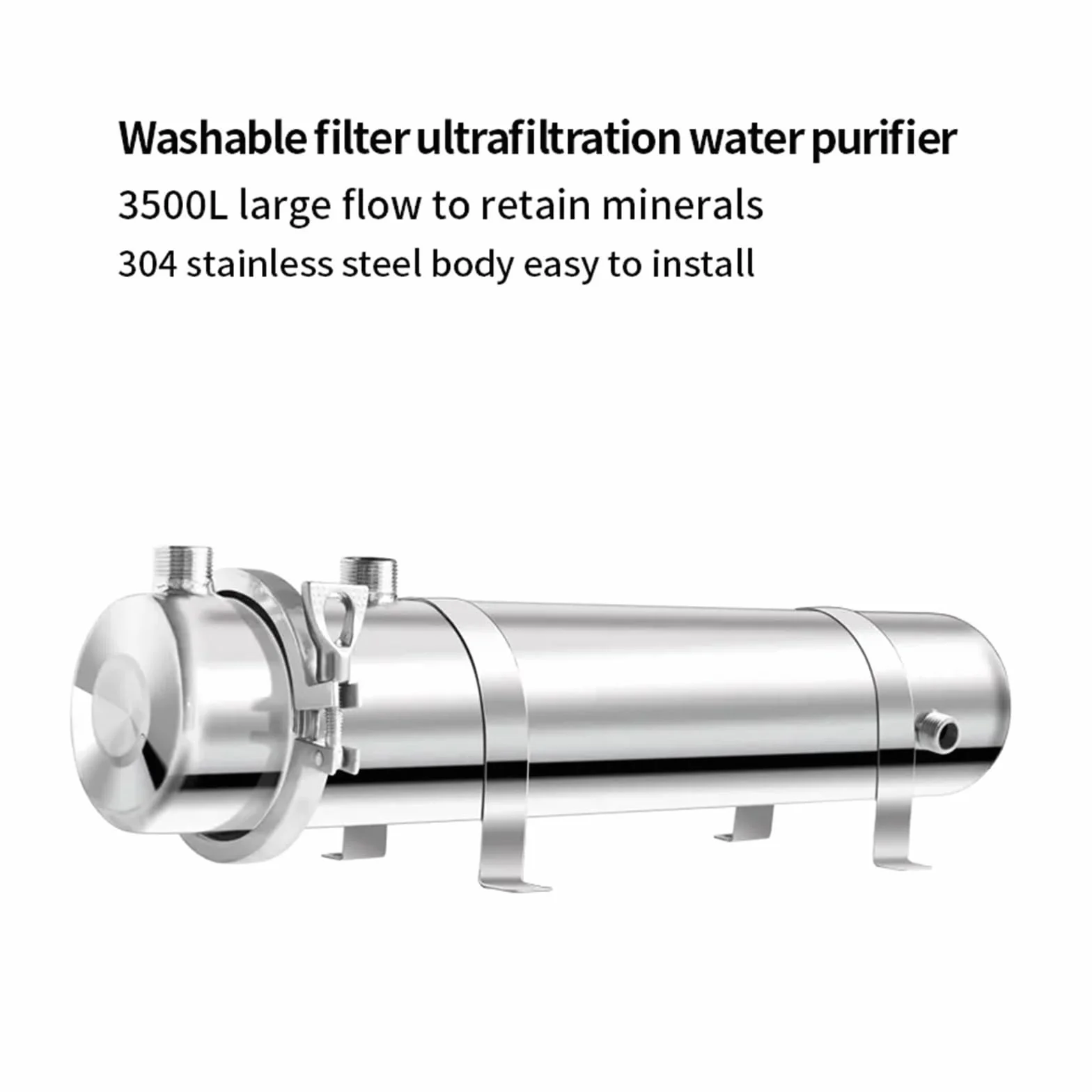 Filtr wody, Zmywalna maszyna do ultrafiltracji PVDF, oczyszczacz wody ze stali nierdzewnej 3500L, system filtracji z dolnym zlewem, zastosowanie przemysłowe 304 UF