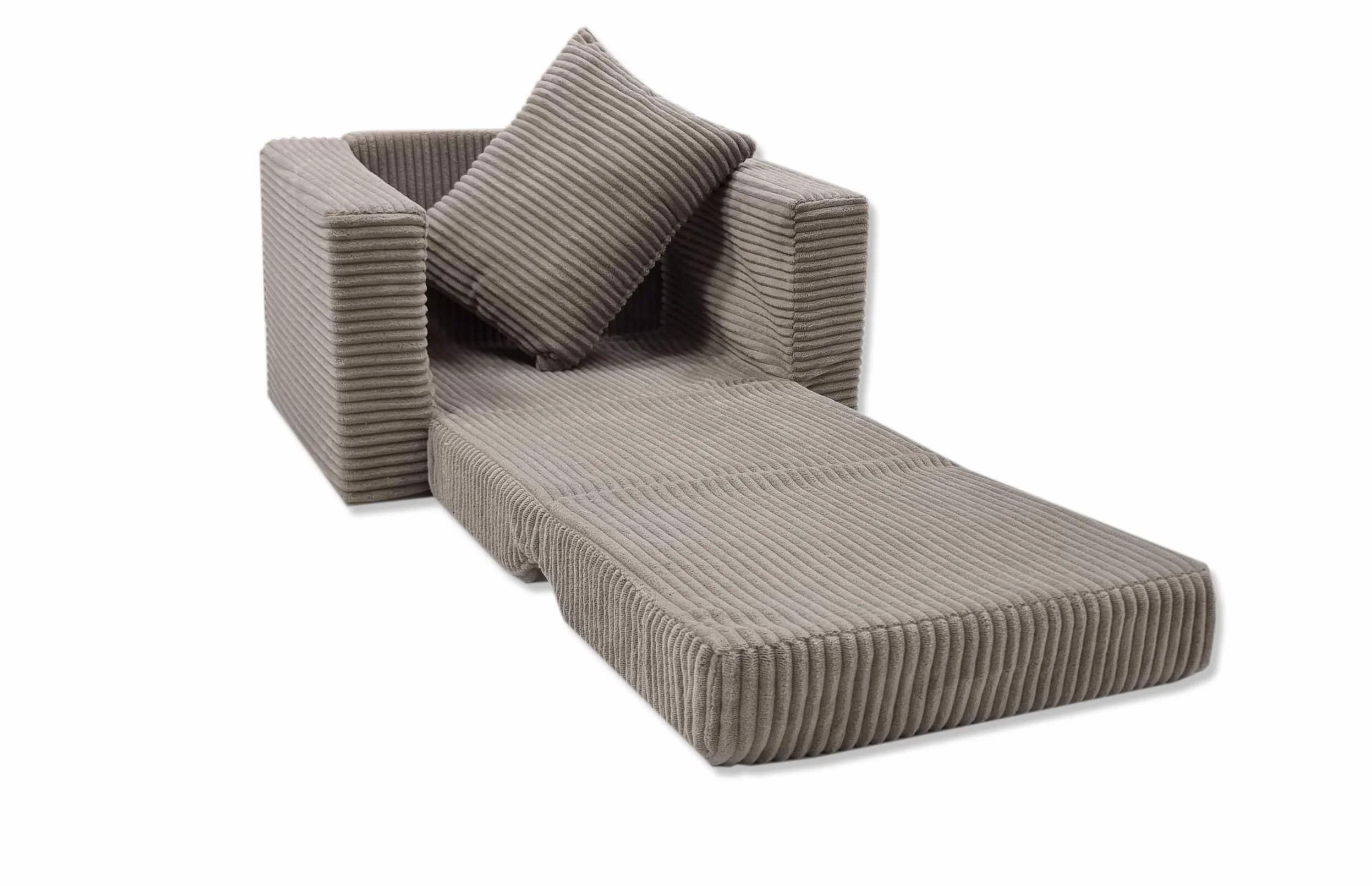 Odolplusz Krzesło składane dla dzieci, sofa, mini krzesło, krzesło dziecięce, przytulne, meble do pokoju dziecięcego, beżowe sztruks