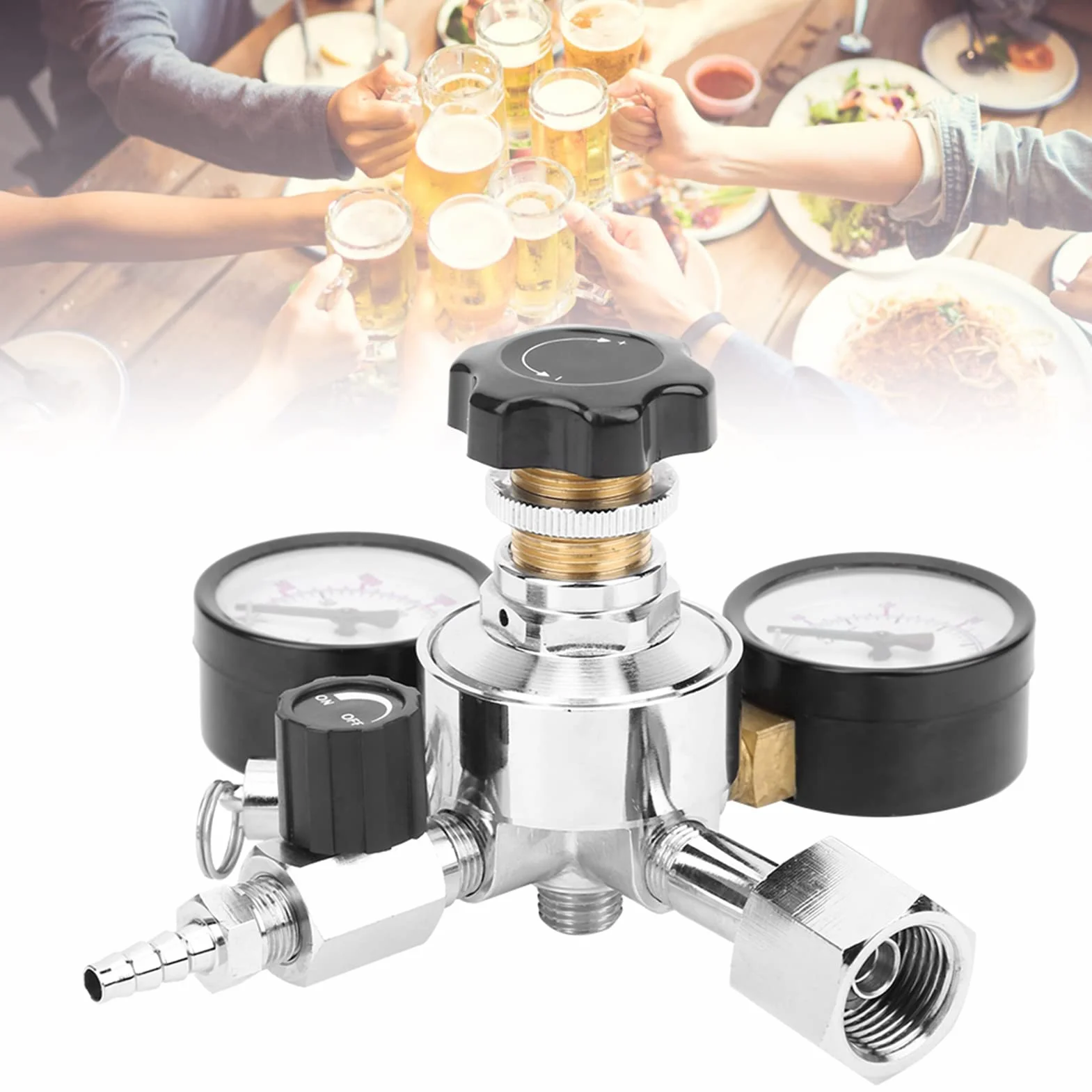 Adapter Keg Zbiornik Bezpieczeństwa Regulator Ciśnienia Co2 Piwo Beczka z Napojami Sodowymi Zawór Nadmiarowy Ciśnienie Domowe Warzenie Piwo Przewód Gazowy montaż W21.8 Ue Wtyczka