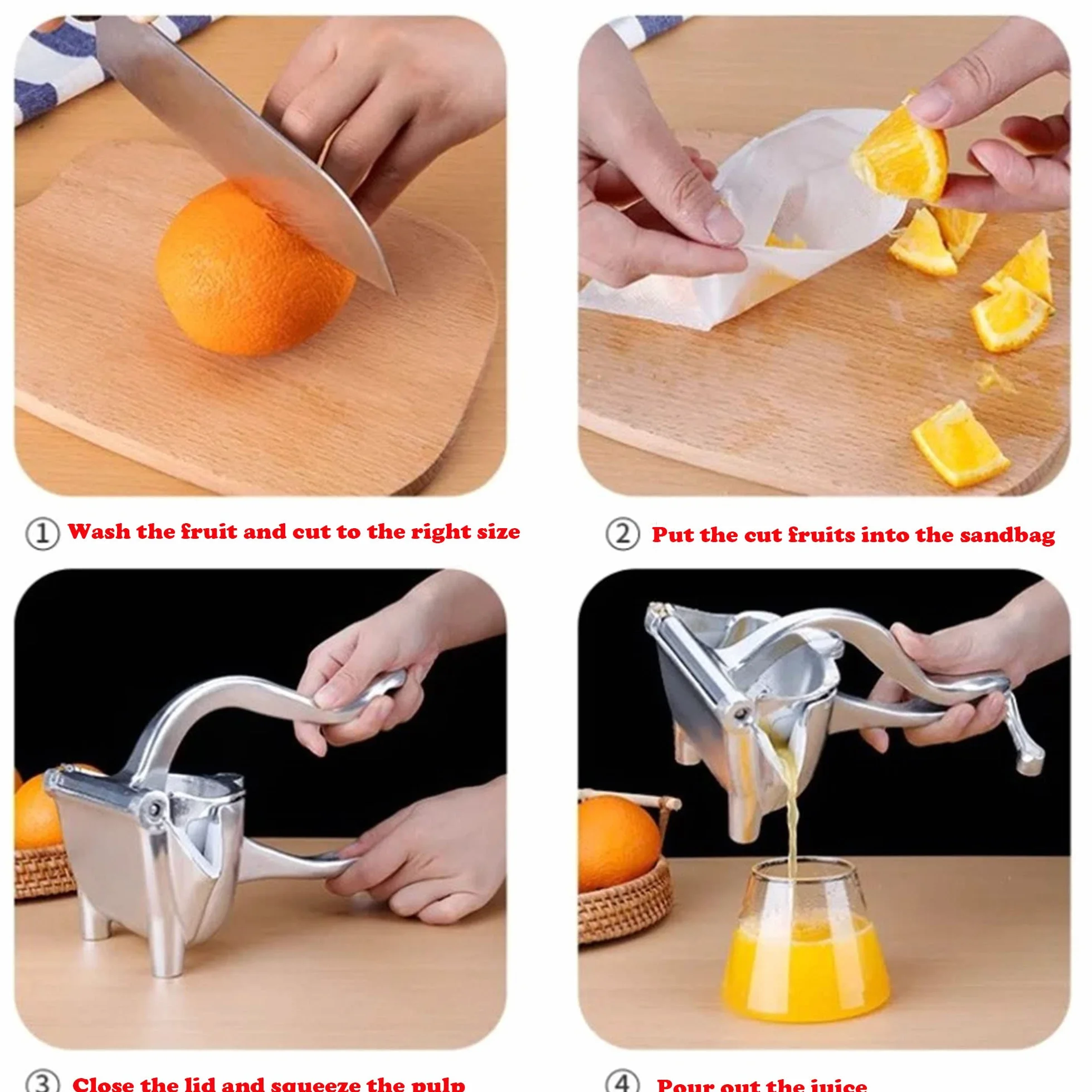 Ręczna Sokowirówka, Manual Citrus Juicer, Wyciskarka do Cytryn, Odłączana Prasa do Owoców i Sokowirówka Ręczna, Wyciskarka do Soków z Wyjmowanym Sitkiem