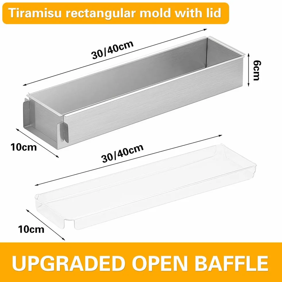 Prostokątna forma do ciasta, nieprzywierające formy tiramisu, blacha do pieczenia ze stopu aluminium do sernika Tiramisu, regulowana forma do ciasta