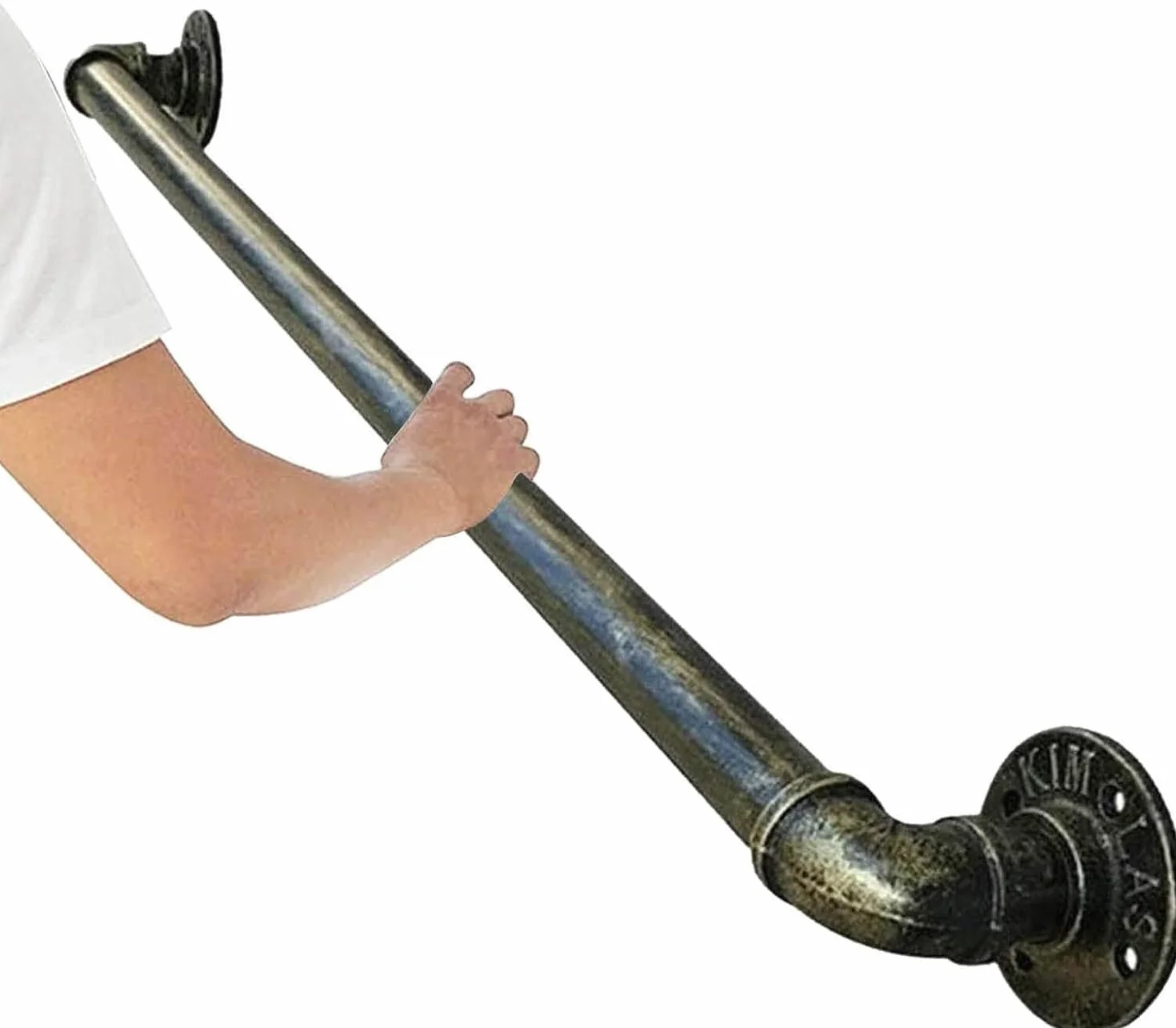 Poręcz pod podnóżek Zestaw poręczy z rustykalnego brązu na schody, do wewnętrznych antypoślizgowych balustrad schodowych(100cm)