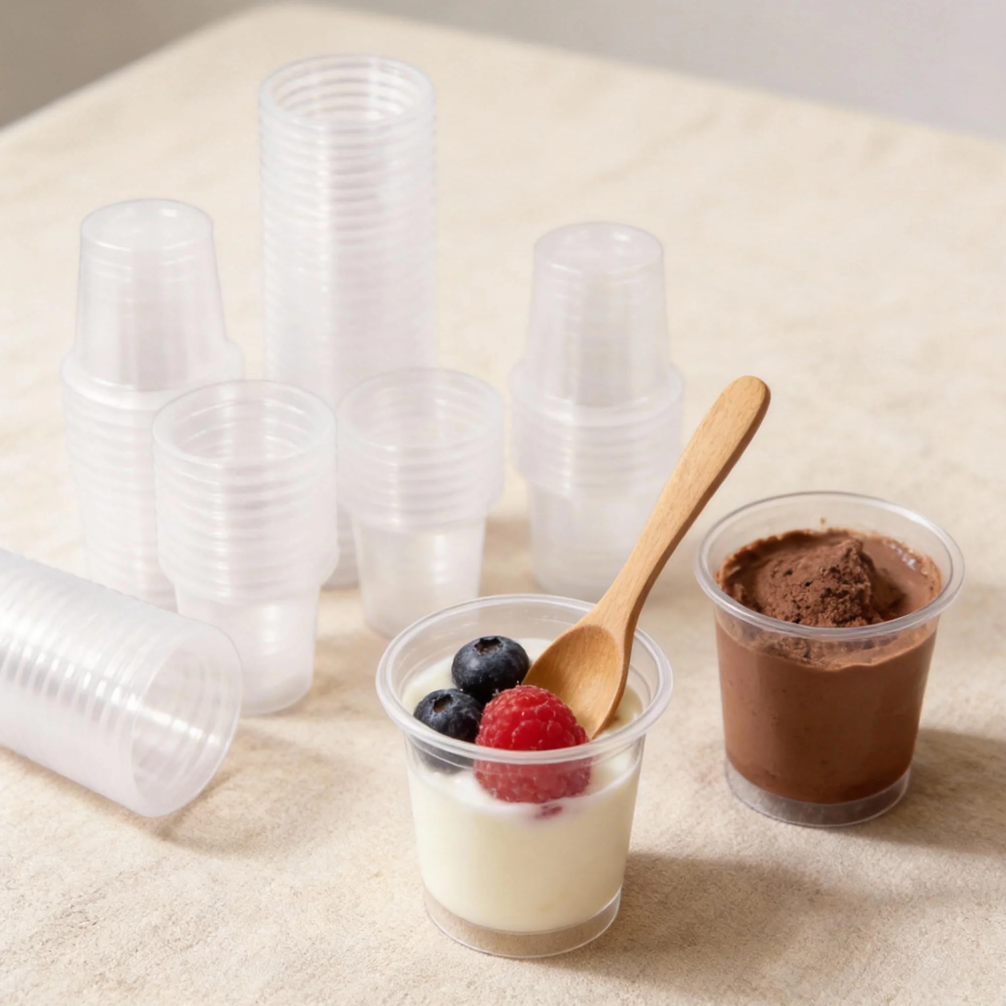 kieliszki plastikowe 2 cl/20 ml, 100 sztuk wielokrotnego użytku kieliszki plastikowe kubeczki, plastikowe kubki do picia, jednorazowe kieliszki do zdjęć na uroczystości i imprezy