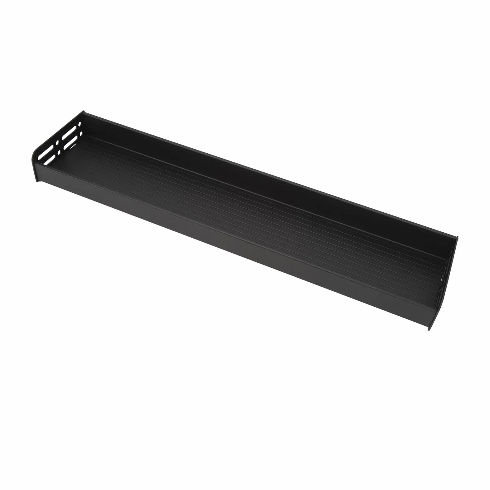Naścienny stojak na przyprawy kuchenne, zdejmowany, oszczędzający miejsce, wiszący organizer do przypraw do kuchni, łazienki, aluminium 60 cm (Czarny)