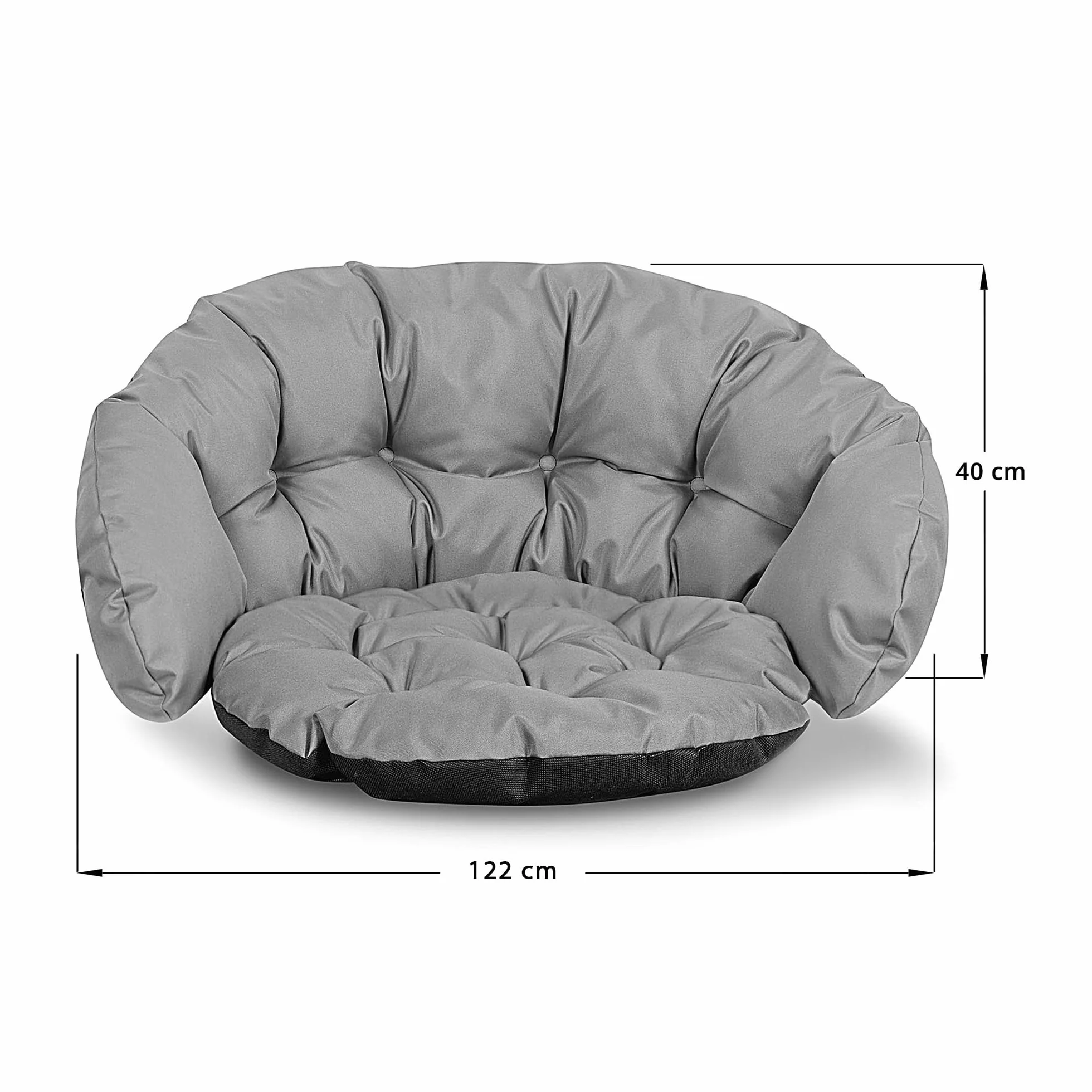 Bocian poduszka tapicerka na fotel wiszący krzesło wiszące 122x40 cm szara wodoszczelna