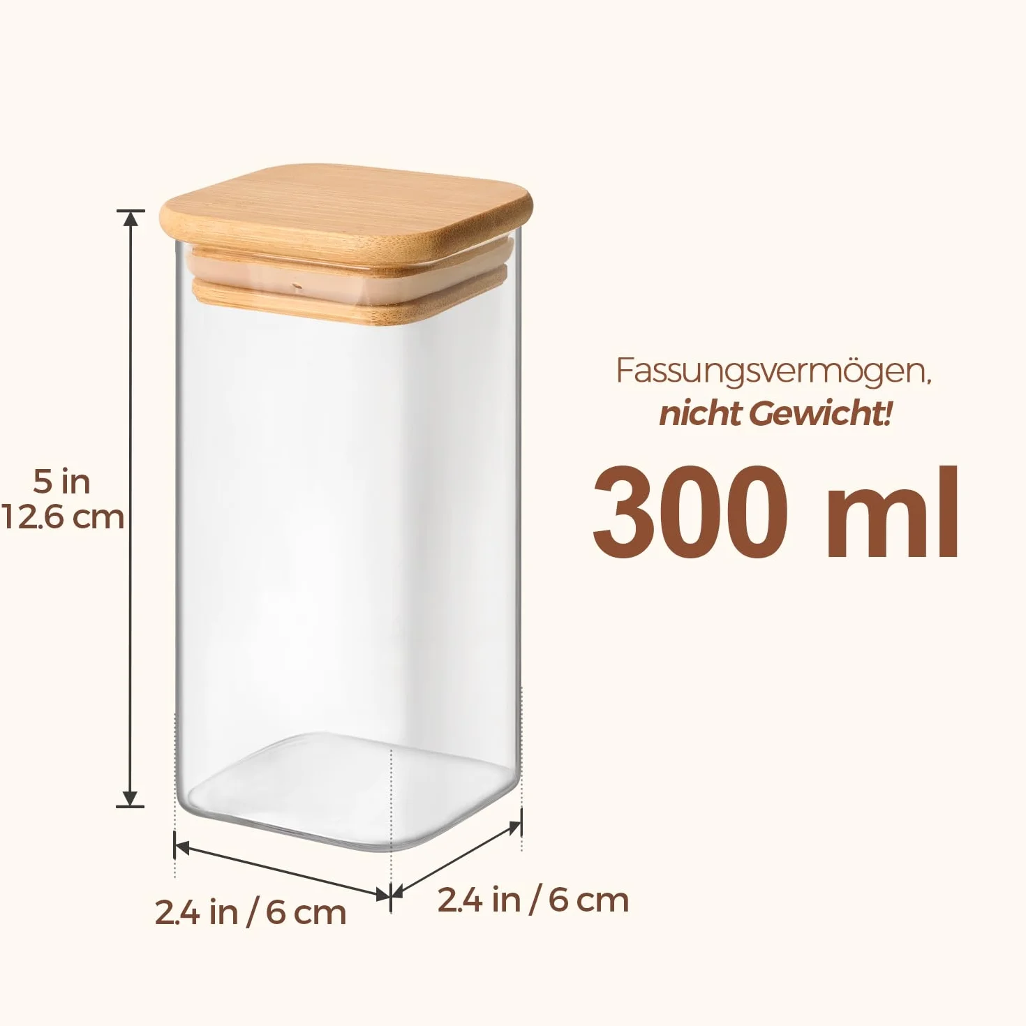ComSaf 12 Stuks Glazen Kruidenpotjes met Bamboe Deksel – 300 ml Vierkante Voorraadpotten met 275 Etiketten, Luchtdicht Bewaren voor Kruiden en Specerijen, Bakpoeder, Cacao, Specerijenmixen en Snacks
