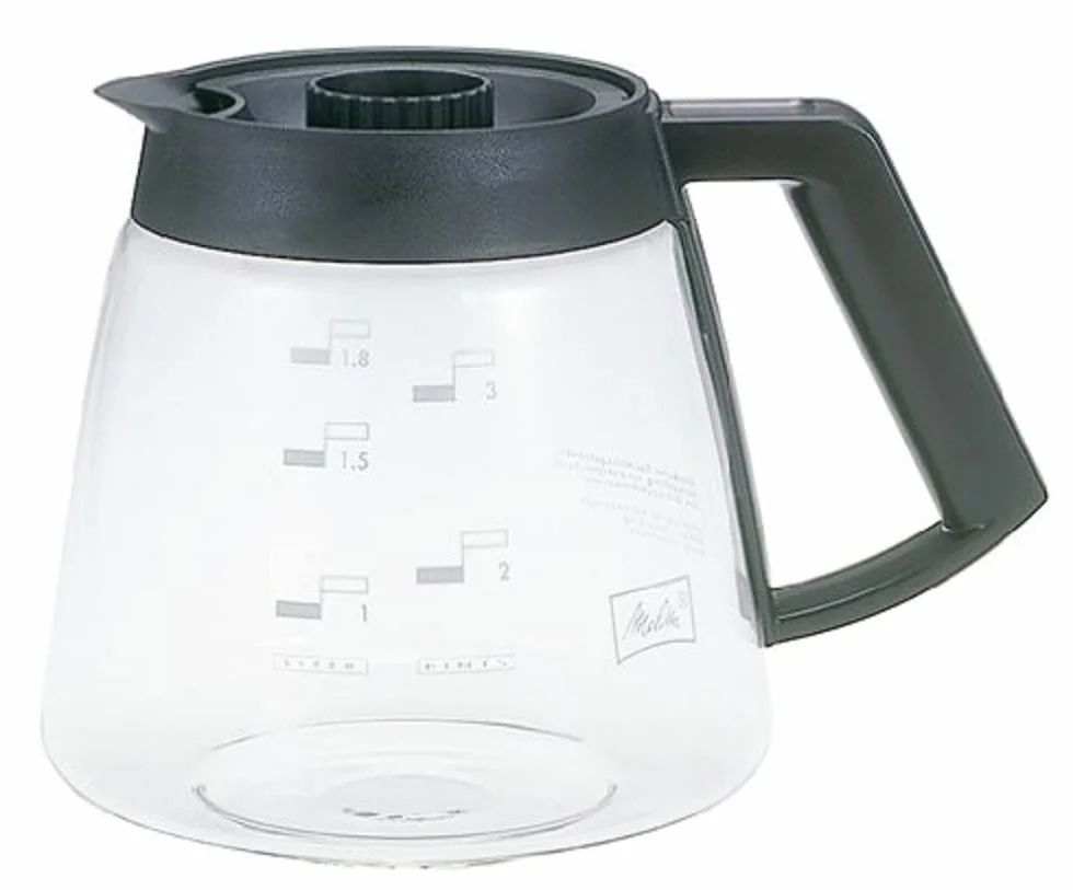 Melitta Szklany dzbanek, zamienny dzbanek do kawy do ekspresów filtrowanych, szkło borokrzemowe, 1,8 l