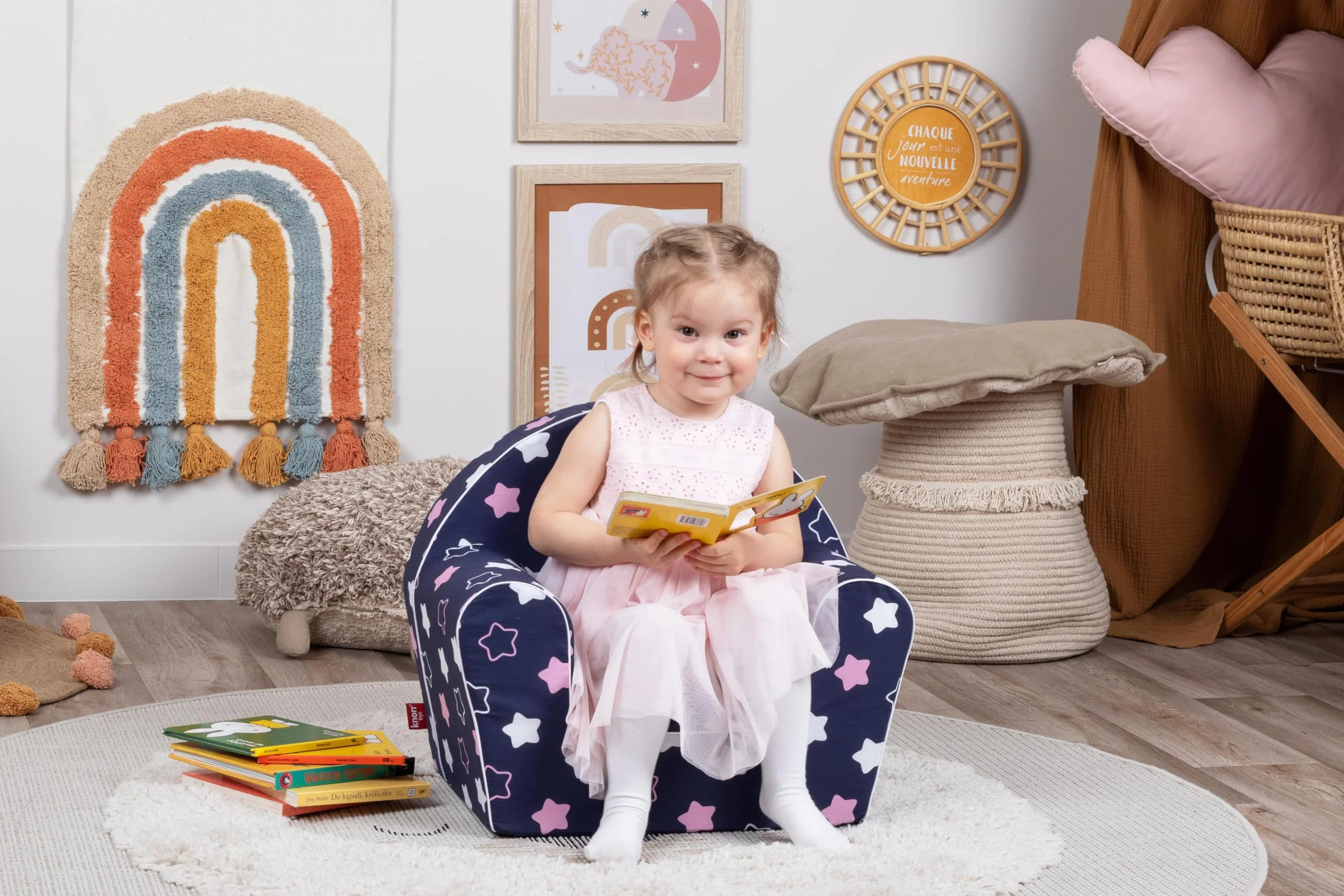 Knorrtoys 74032 krzesło dziecięce Star Blue Pink